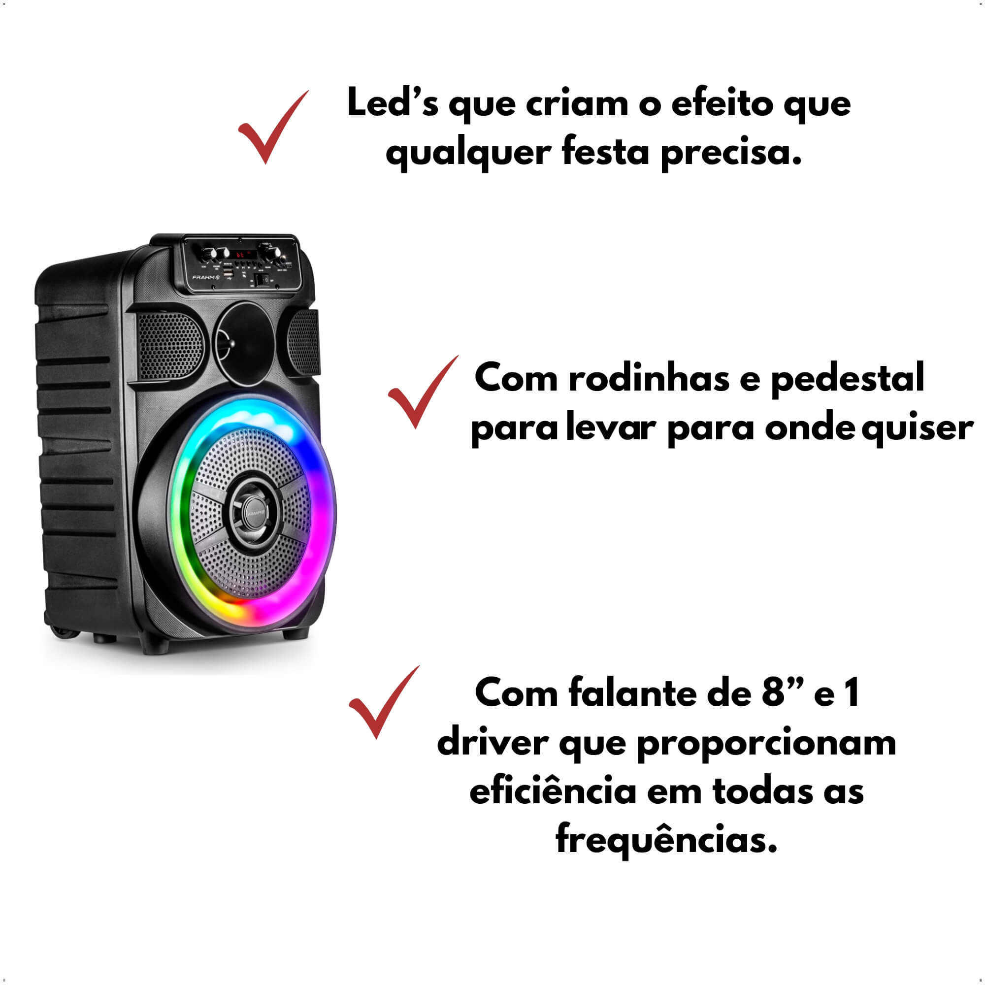 Caixa de Som Ativa Portátil Bluetooth Multiuso CMF 360 TWS Frahm - 32430