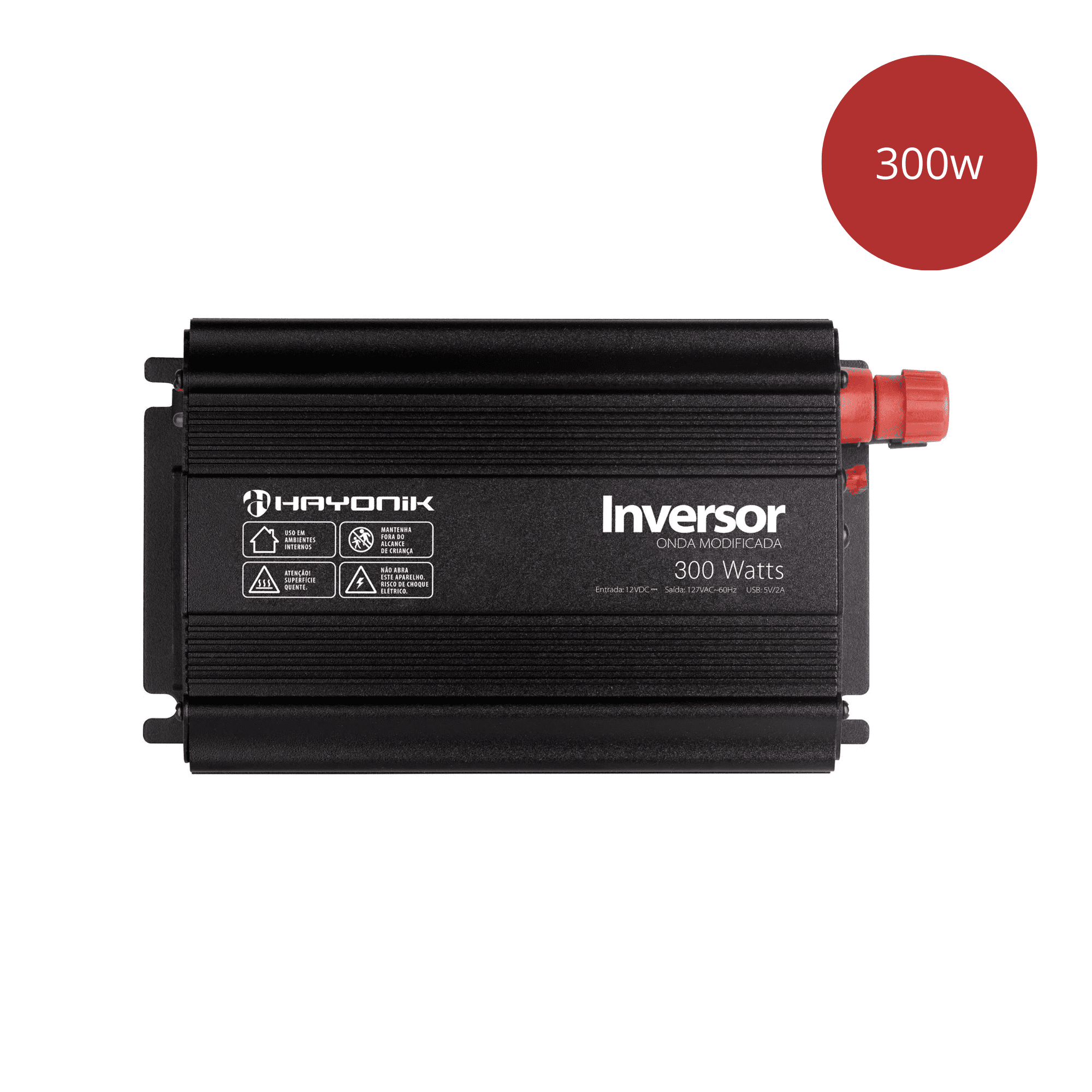 Inversor de Onda Modificada Hayonik 300W 12VDC/127V PW11-1 Usb Off Grid - 0000068574
