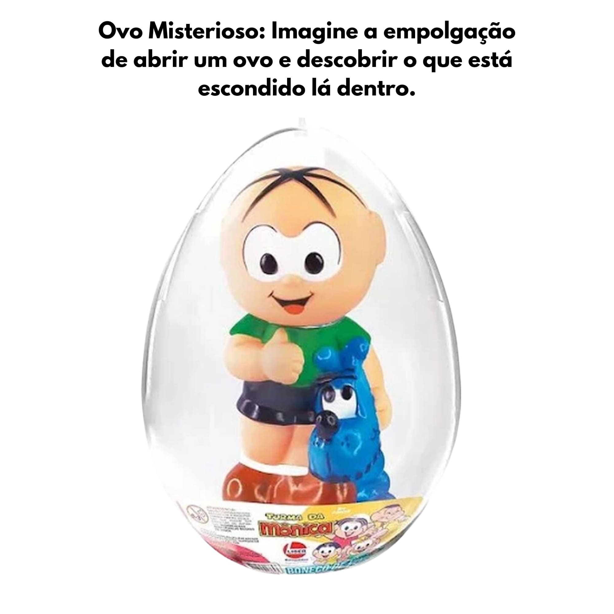Brinquedo Infantil Boneco no Ovo Médio Turma da Mônica Cebolinha Produto Líder 2764