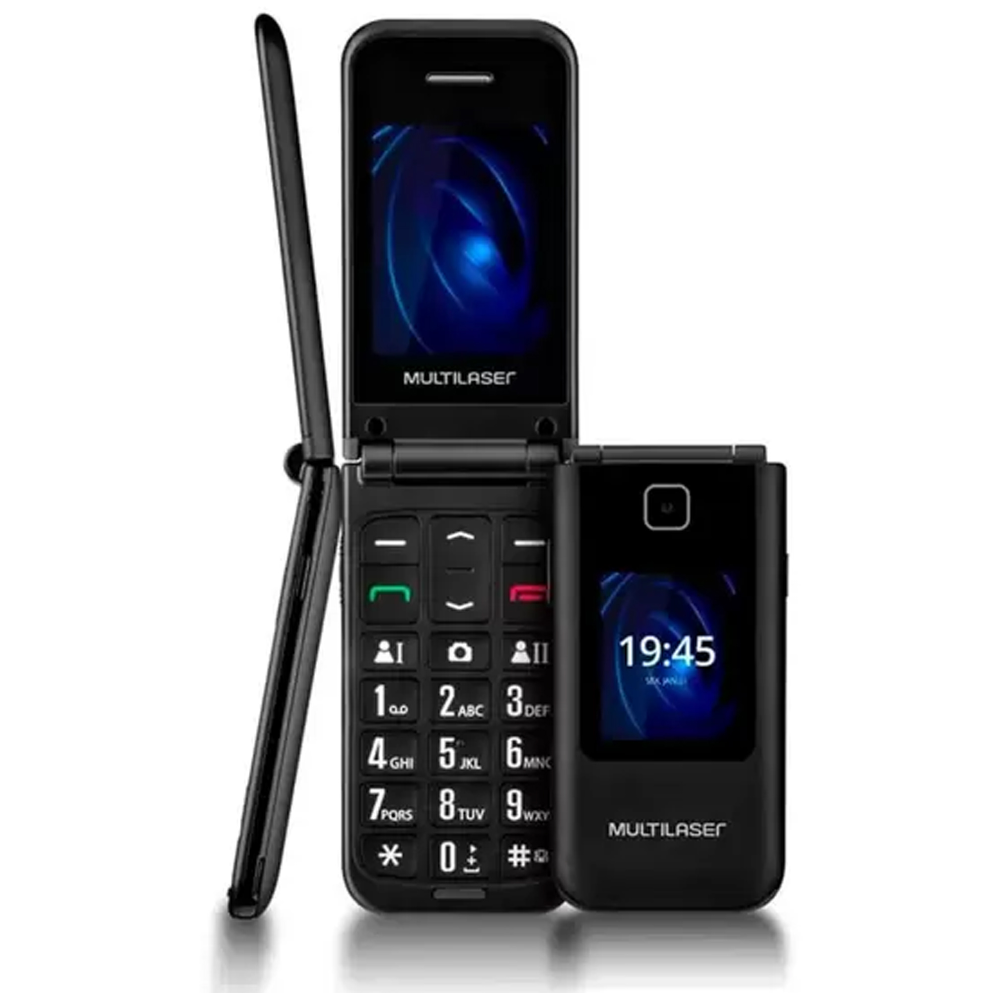 Celular Multilaser Flip Vita Duo Dual Chip Ràdio FM MP3 Botão SOS Preto - P9145