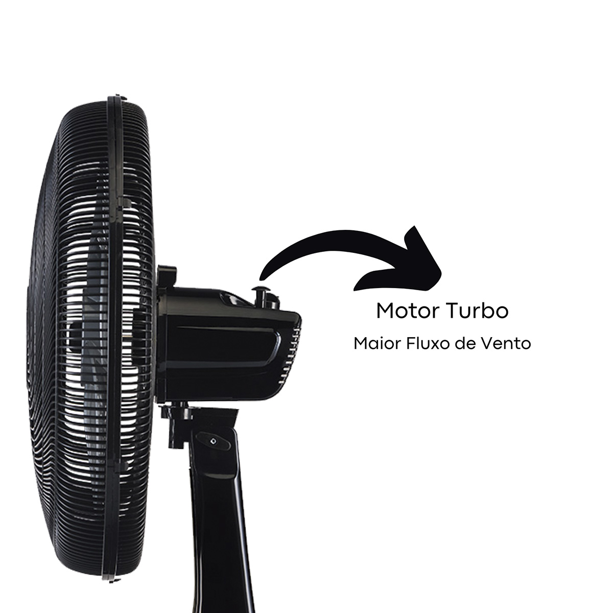 Ventilador de Mesa Oscilante 50cm Turbo 6 pás 127v Preto Premium Agratto class A Ventisol 4259