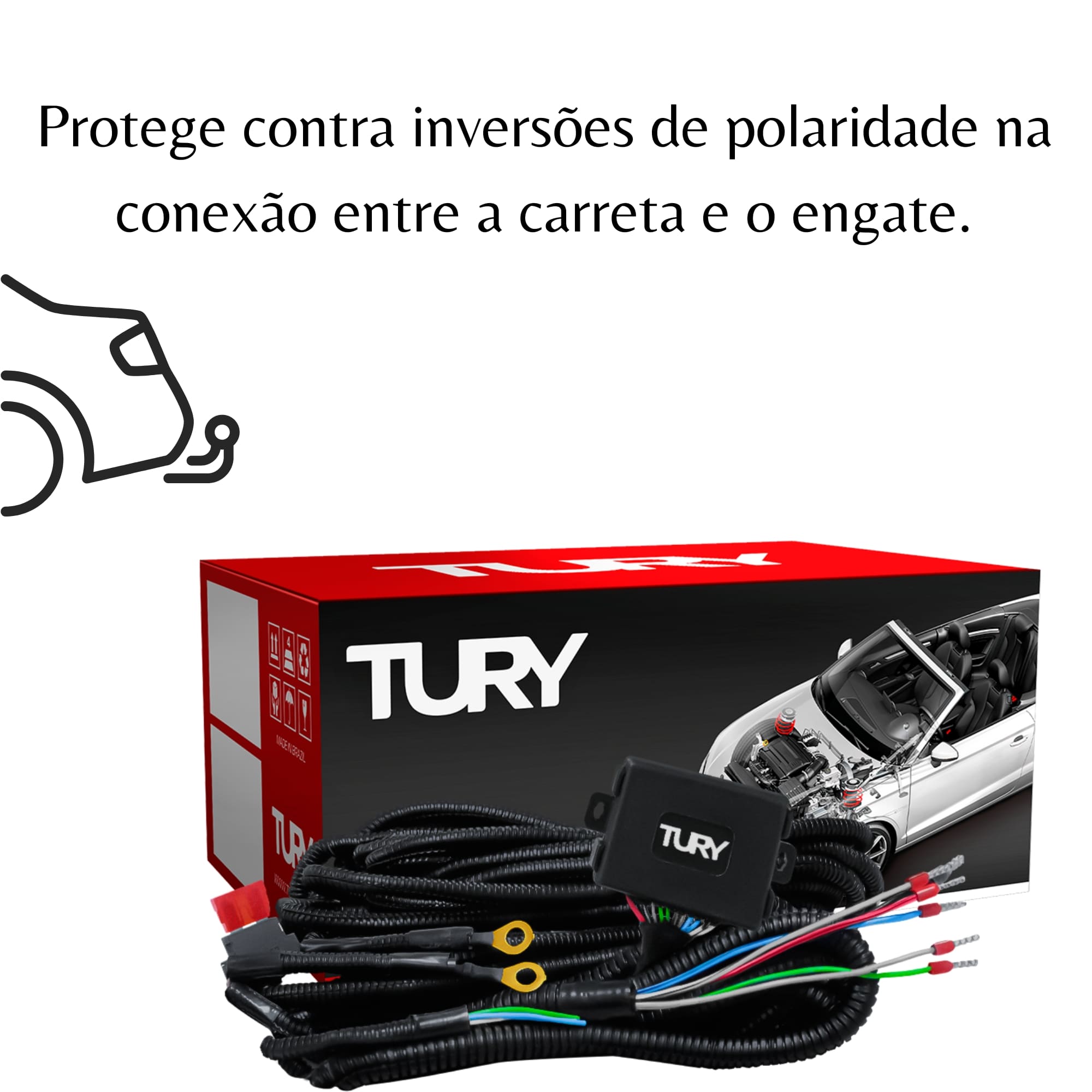 Modulo de Proteção Elétrica Compatível C/ S10 12/24 C/ Engate Instalado Tury - CONNECT IP 5.2 CV