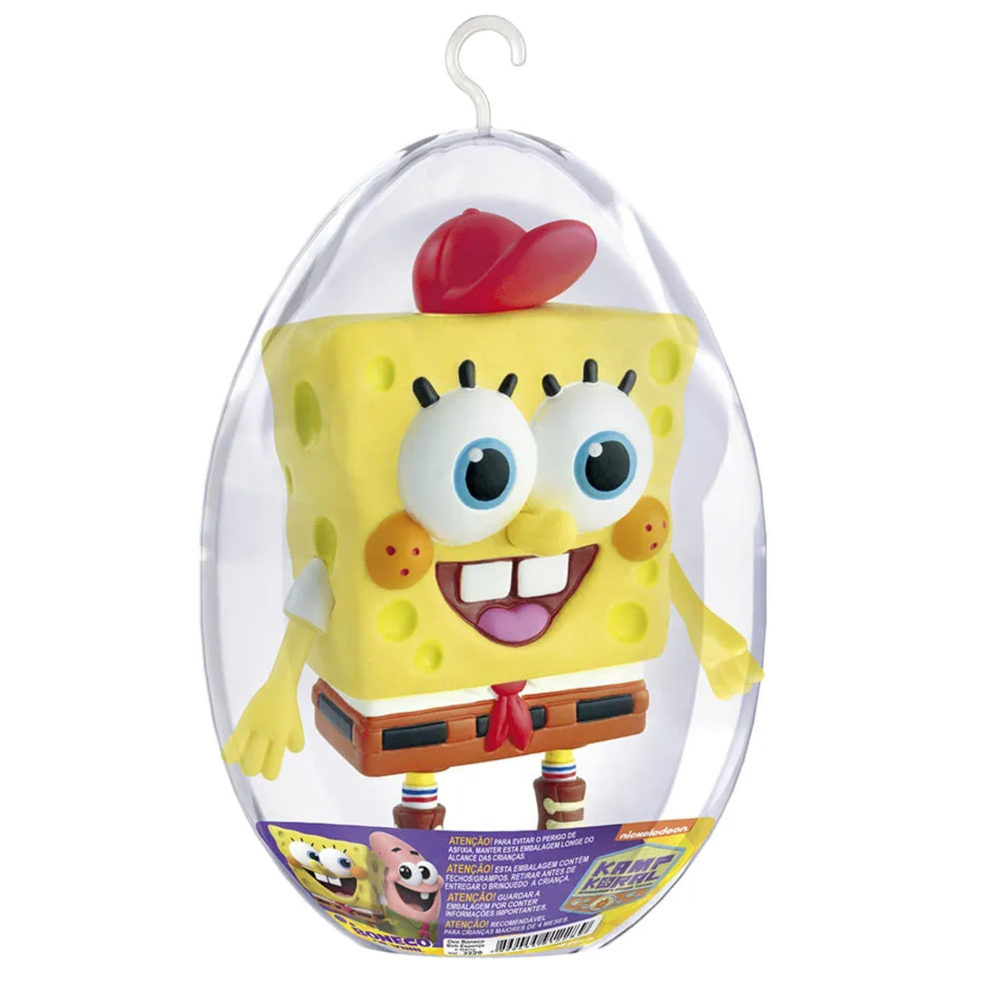 Brinquedo Infantil Boneco Bob Esponja no Ovo Médio Idade Recomendada +3 Anos Líder 3228