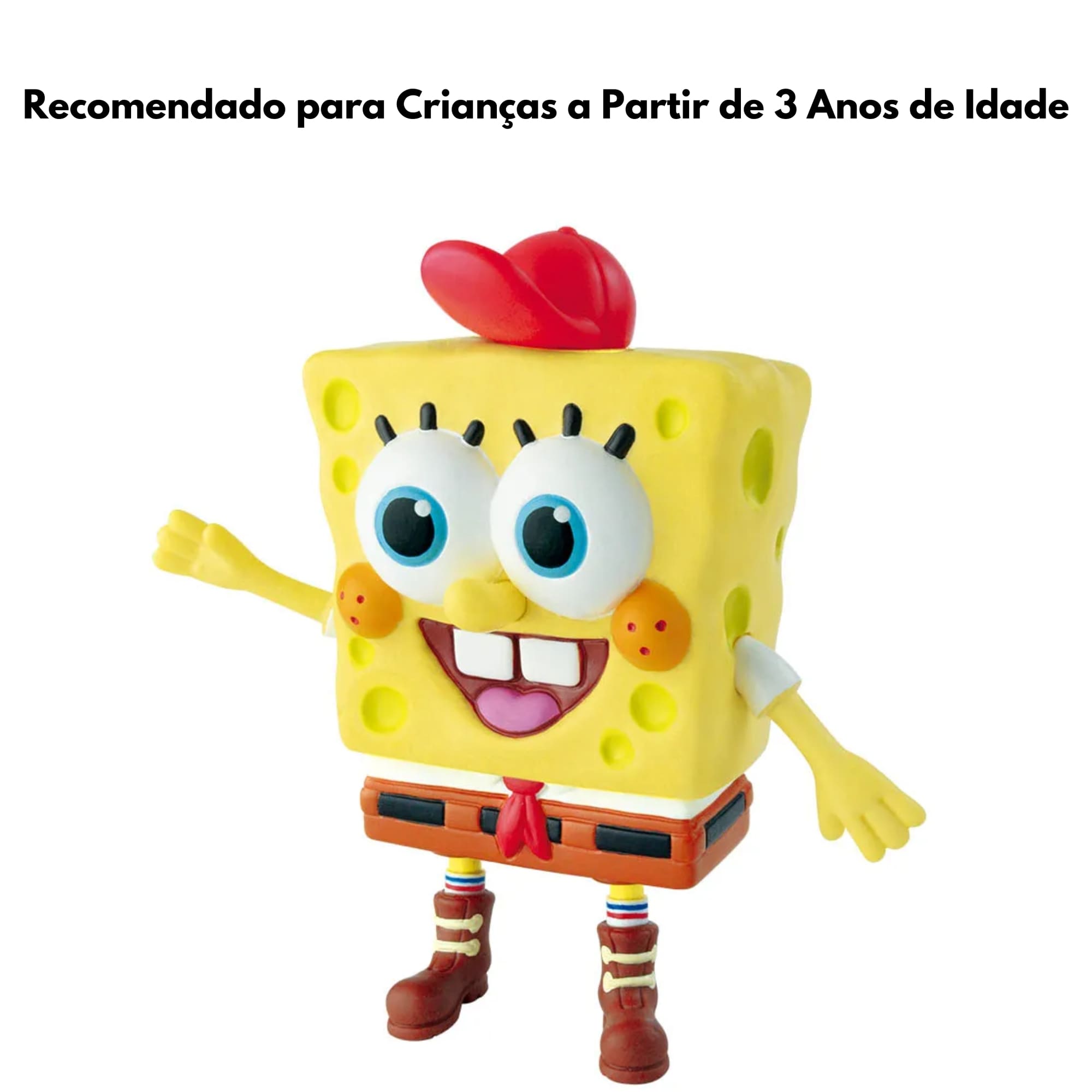 Brinquedo Infantil Boneco Bob Esponja no Ovo Médio Idade Recomendada +3 Anos Líder 3228