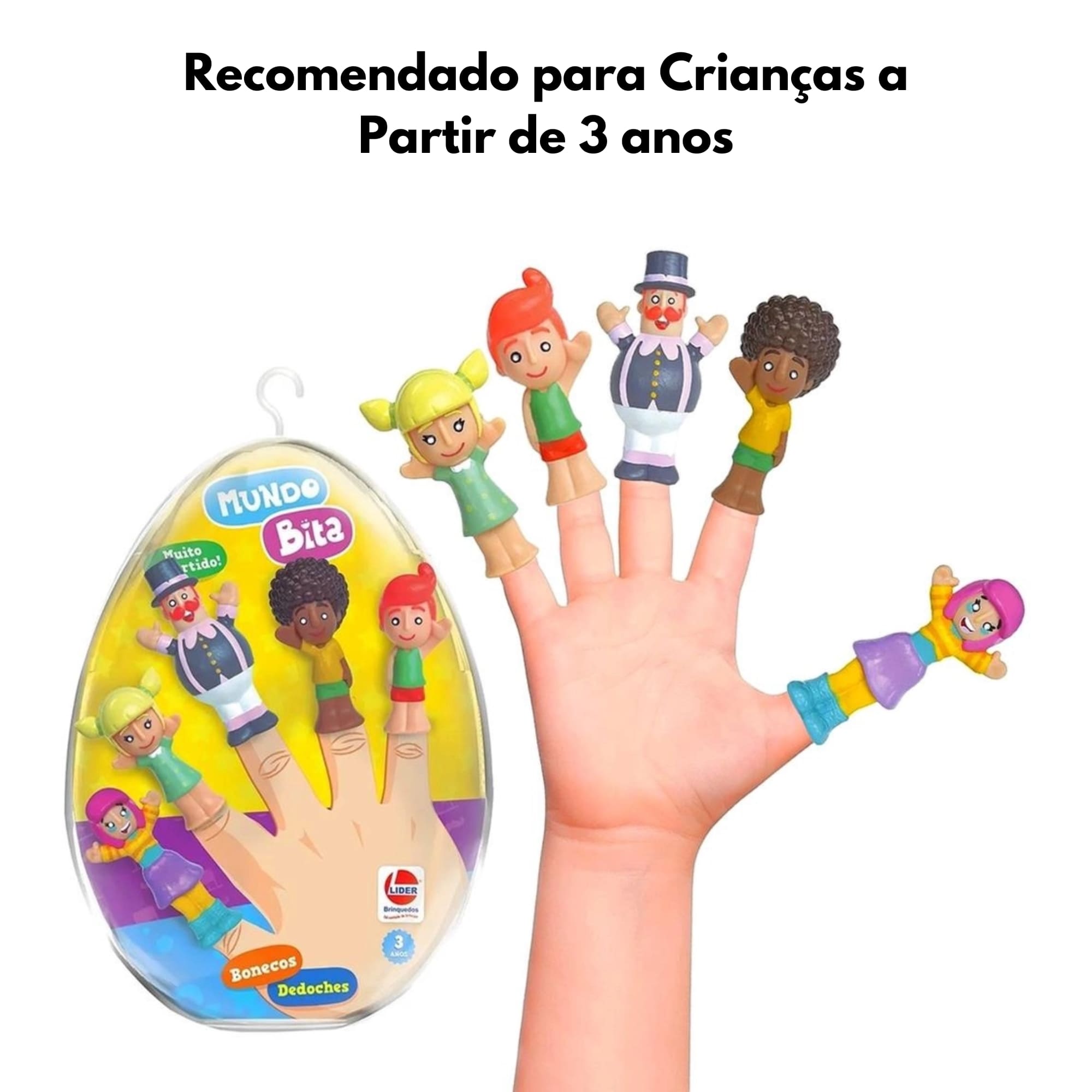 Brinquedo Boneco Infantil Dedoches Mundo do Bita para Crianças a Partir de 3 Anos Líder - 3031