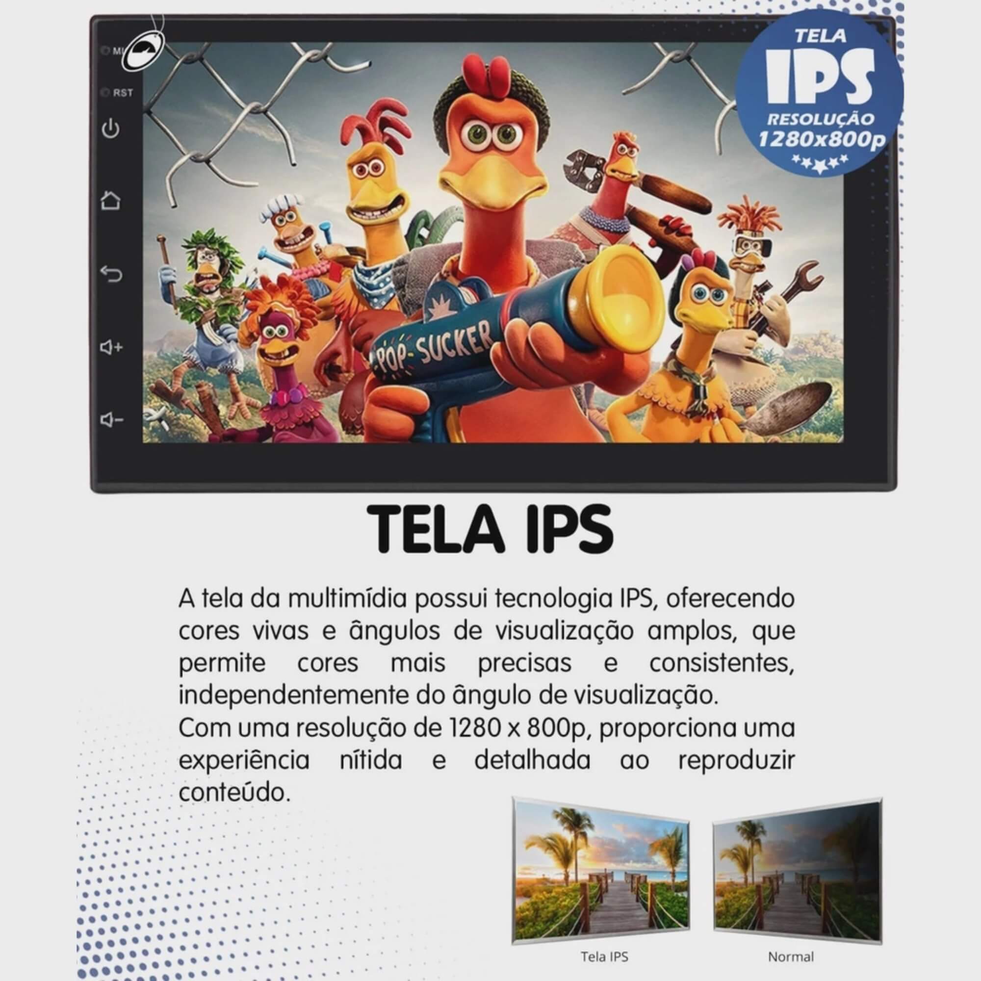 Multimídia Slim 7" Polegadas Octa-Core Android 4+64GB H-Tech - HT-7864CA