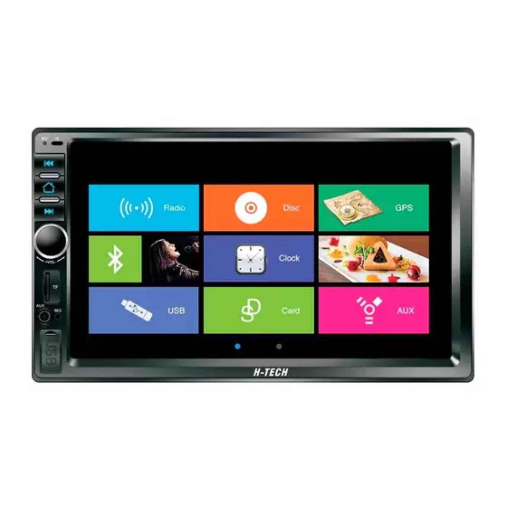 Central Multimídia Android/IOS Mp5 2 Din7"Usb/Sd Card/Aux/Bluetooth Controle Remoto H-tech-HT-5023