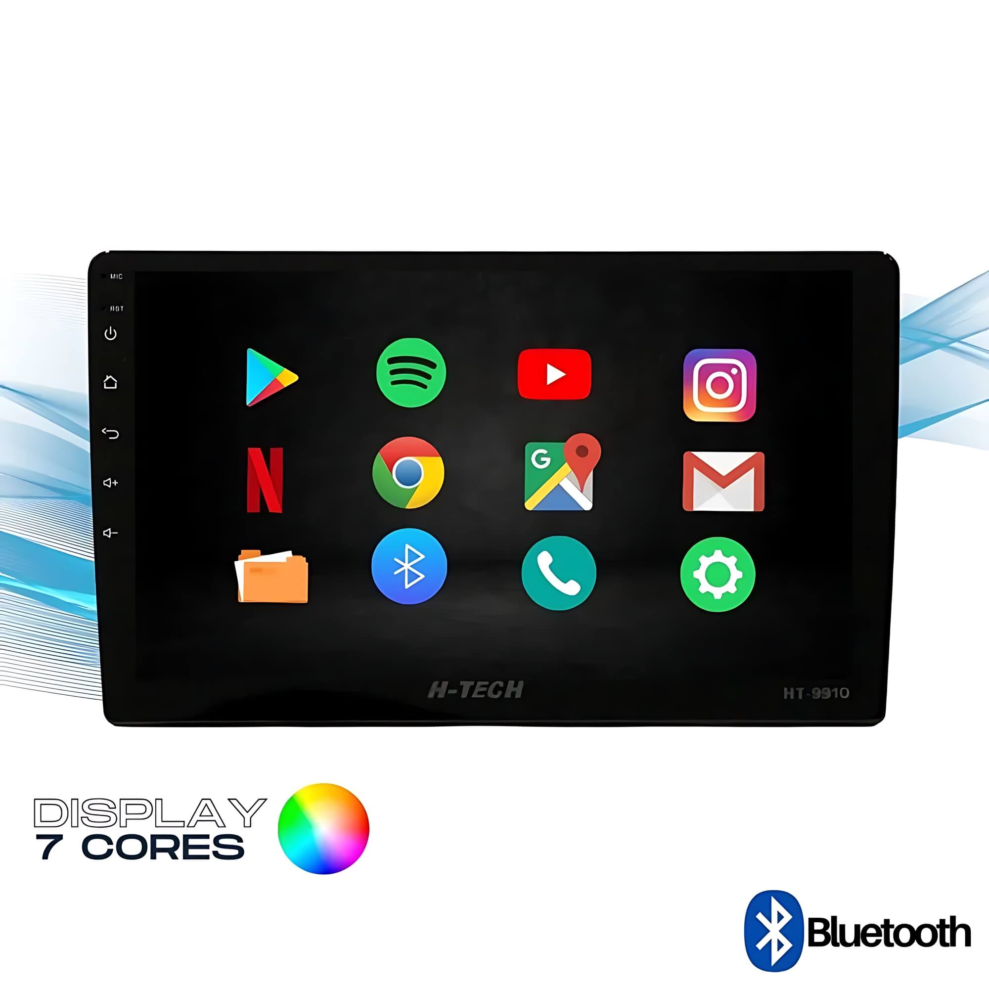 Central Multimídia 10" Pol Full Touch Android 12 32GB H-TECH - HT-9910CA