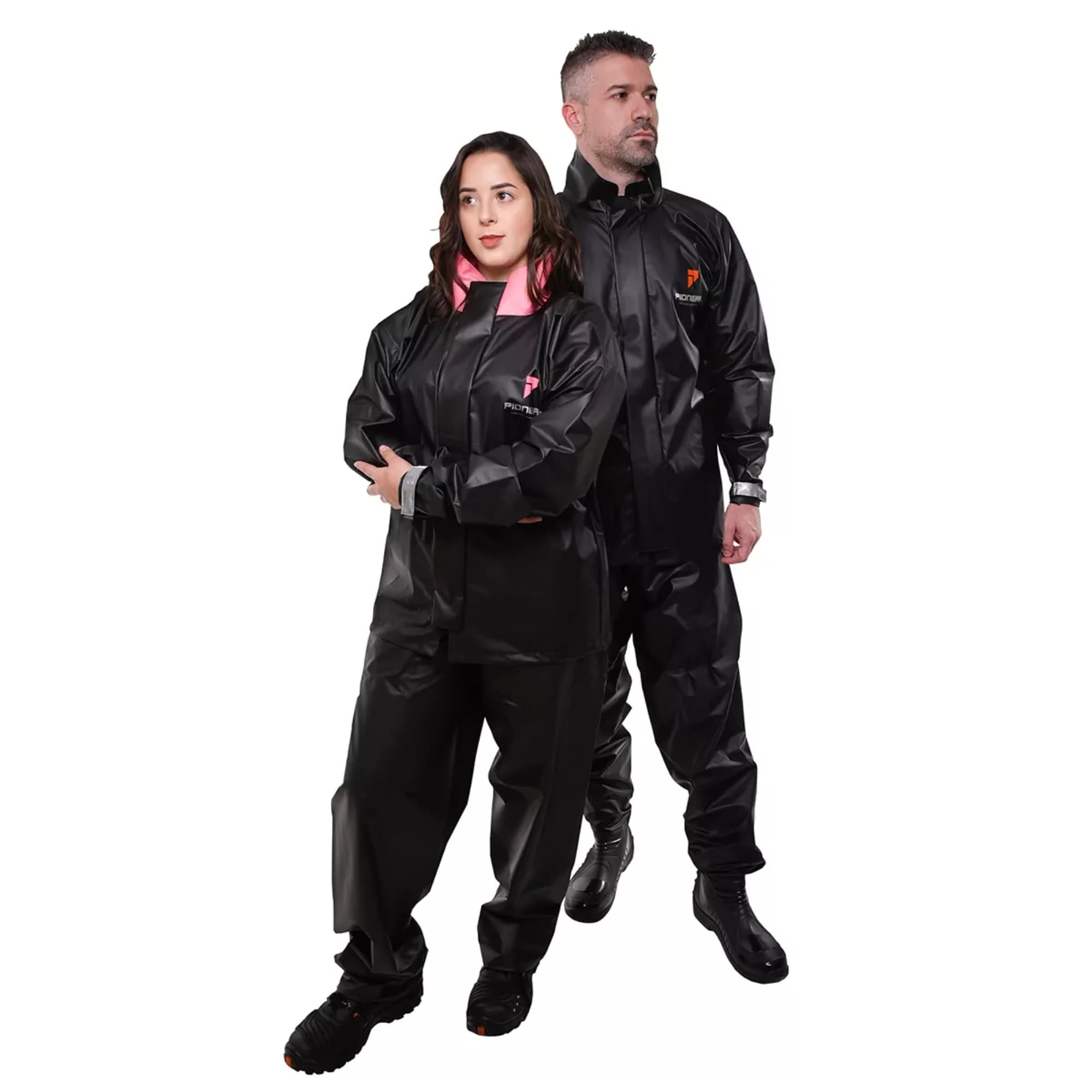 Conjunto Capa Chuva Pvc 0,30mm Bravo Capuz Masculino Preto Tamanho G Pioneira - 2250-M-PRE-G