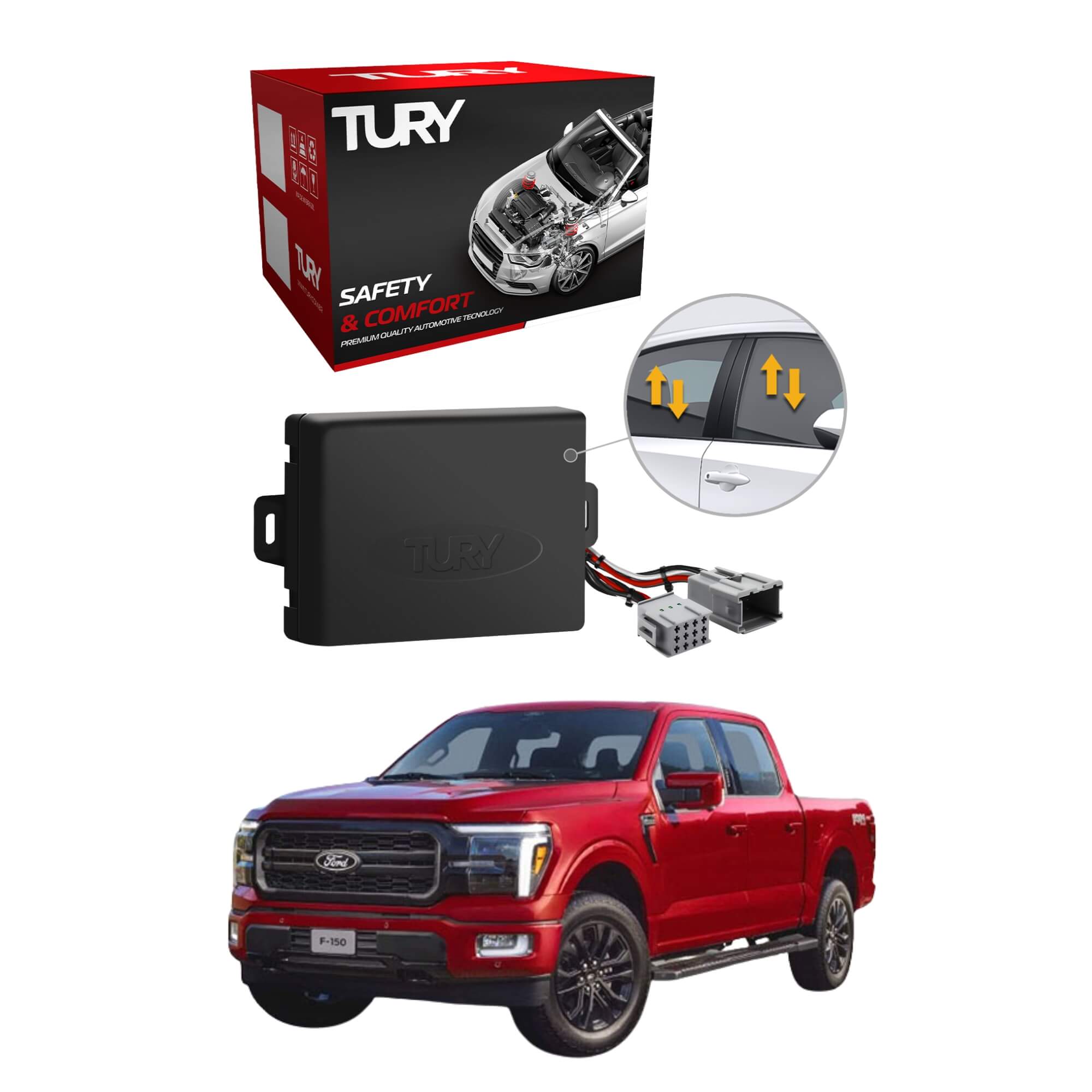 Módulo Subida de Vidro compatível c/ F150 2022 a 2024 Tury - PRO 4.150 LONG AF