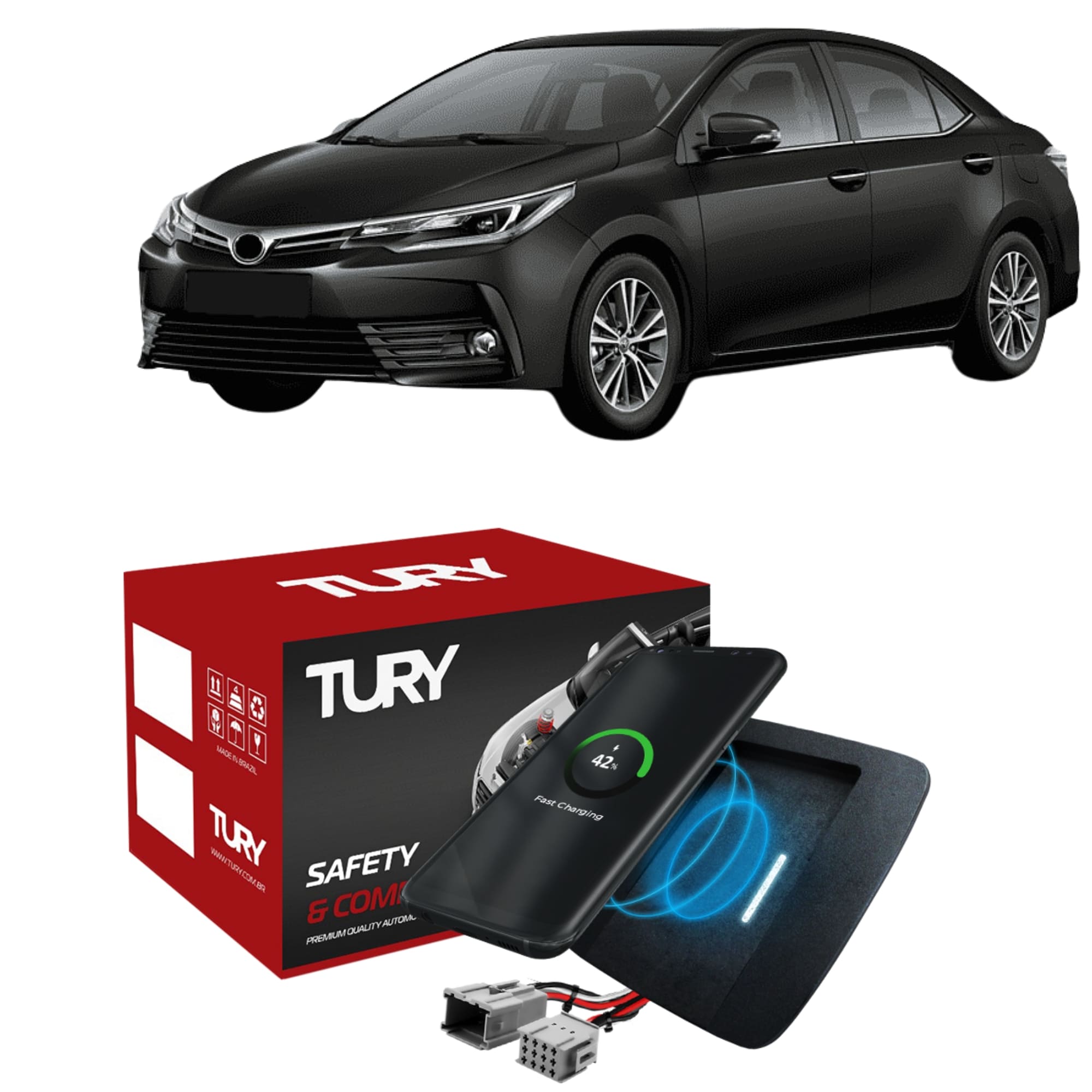 Módulo Eletrônico Carregador Indutivo Compatível c/ Corolla á Partir de 2020 Tury - ICHARGER1.0J