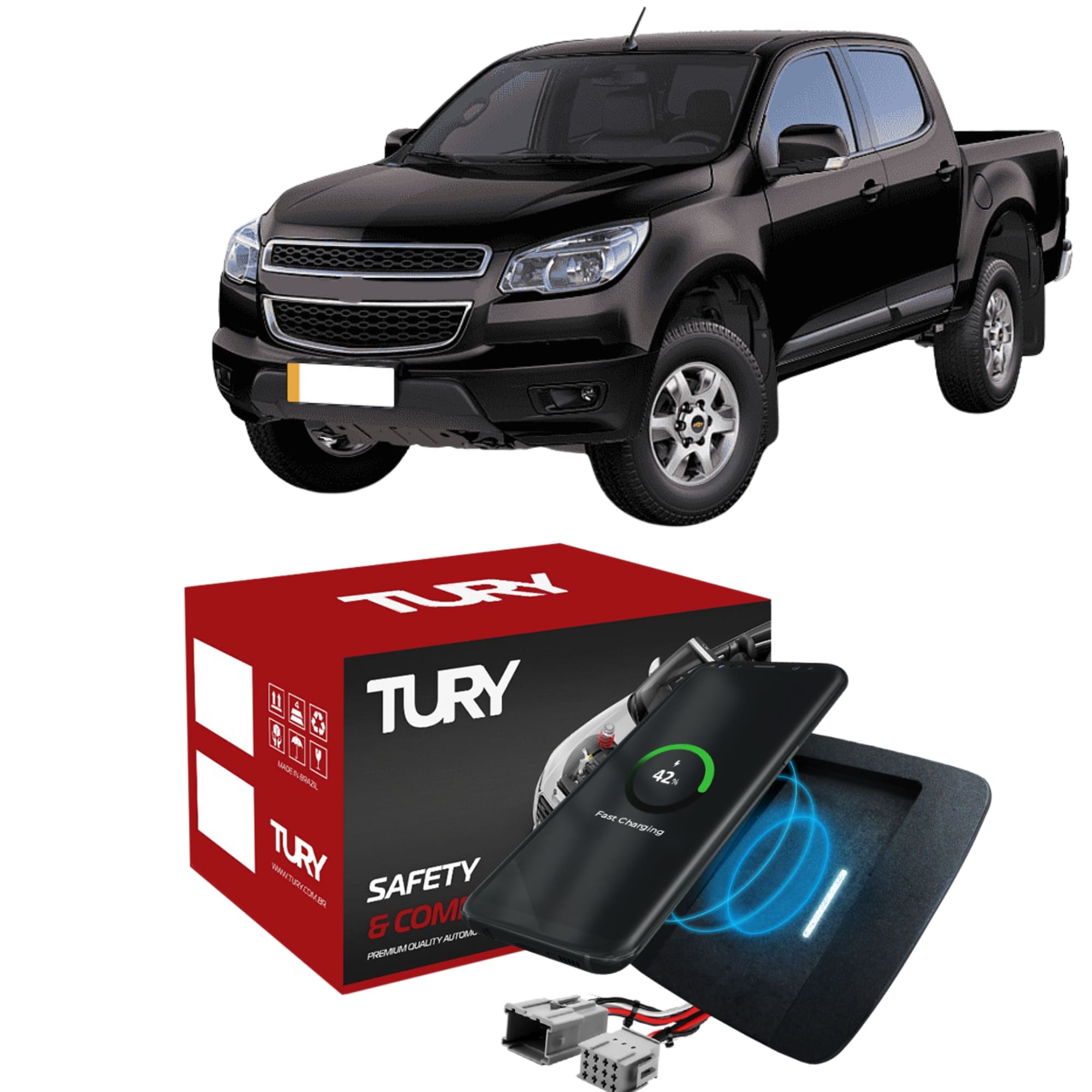 Modulo Carregador Indutivo S10/Corolla/Toro/TrailBlazer/IX35/Tucson/Sportage Tury ICHARGER 1.0 AI