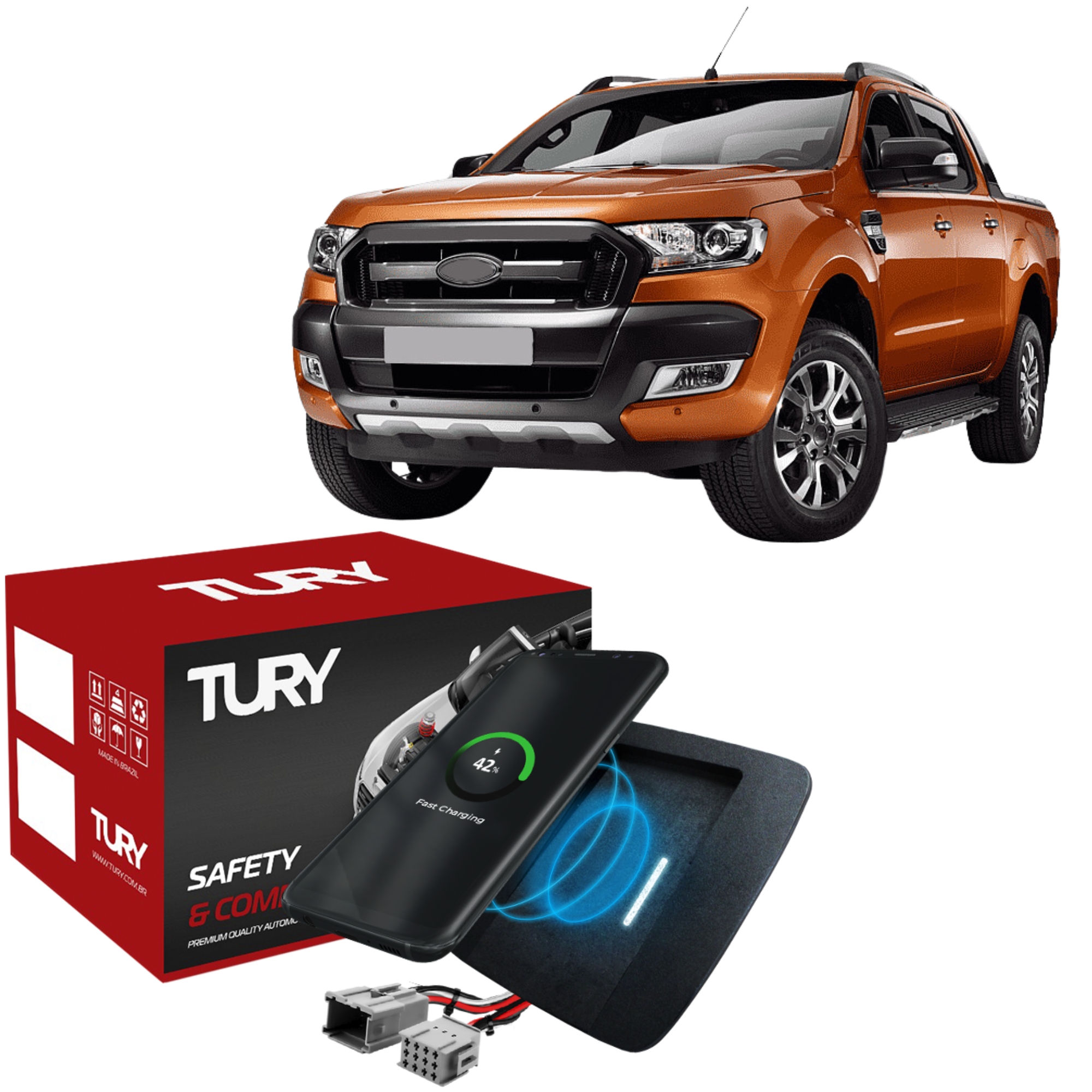 Módulo Eletrônico Carregador Indutivo Ranger á partir de 2016 Tury-ICHARGER 1.0 AU