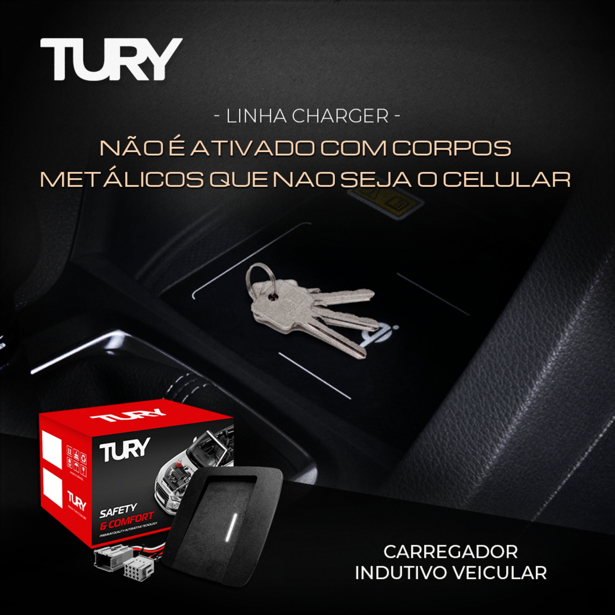 Módulo Eletrônico Carregador Indutivo Ranger á partir de 2016 Tury-ICHARGER 1.0 AU