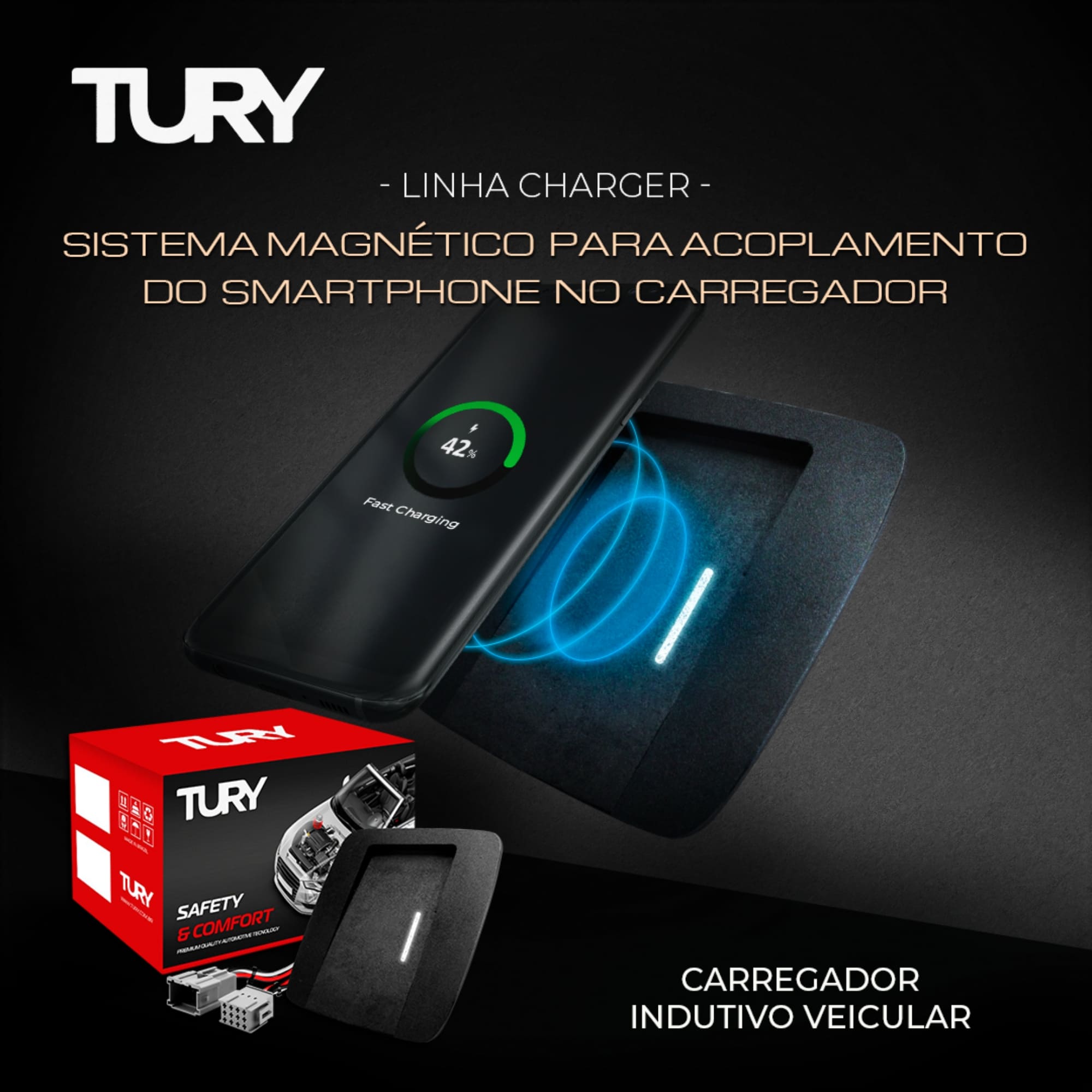 Módulo Eletrônico Automotivo Carregador Indutivo para Carro Compass Tury - ICHARGER REPAIR 1.1 A