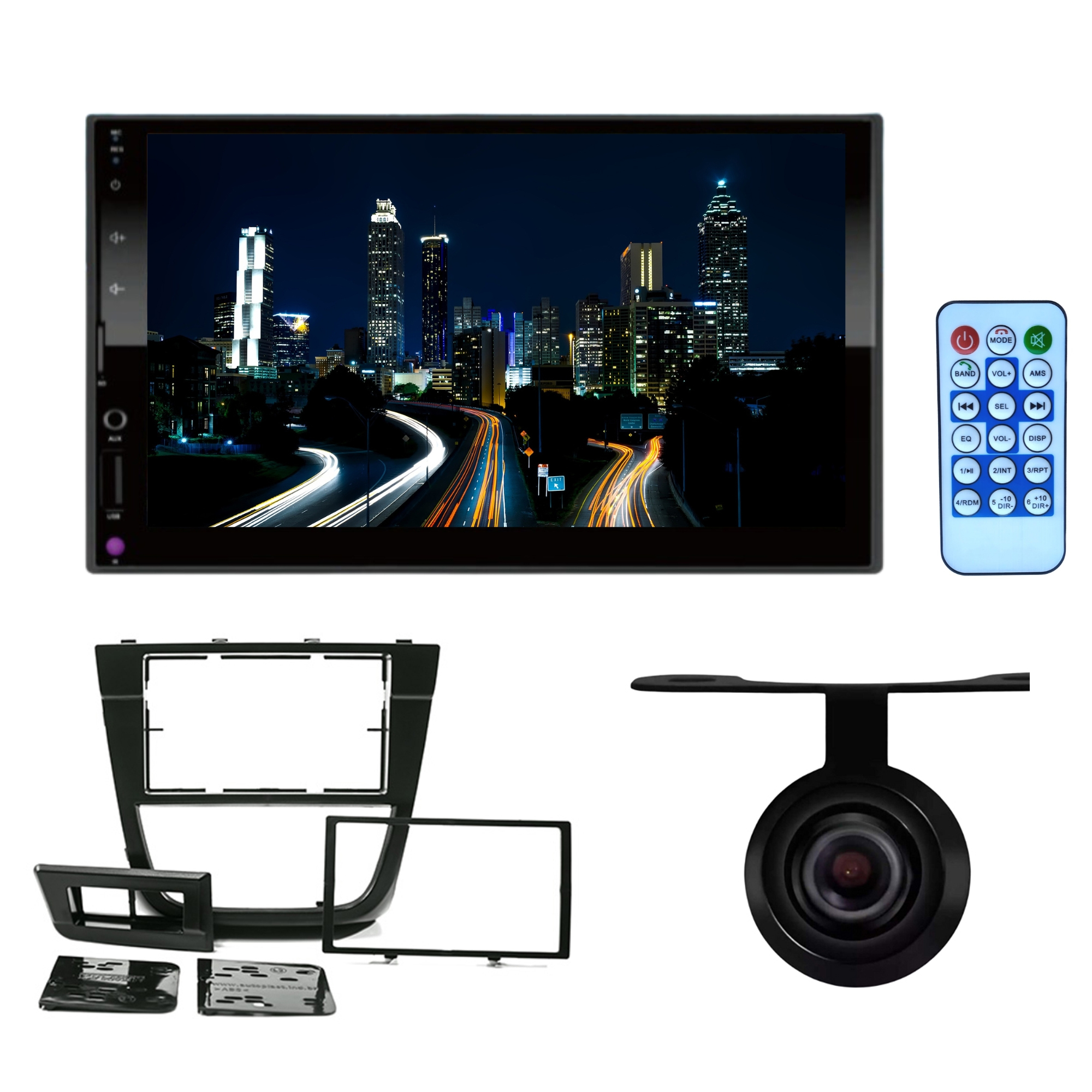COMP Central Multimídia Mp5 2 Din 7 Espelhamento Gol Saveiro Voyage G5 Preto com câmera de ré - HT-3000