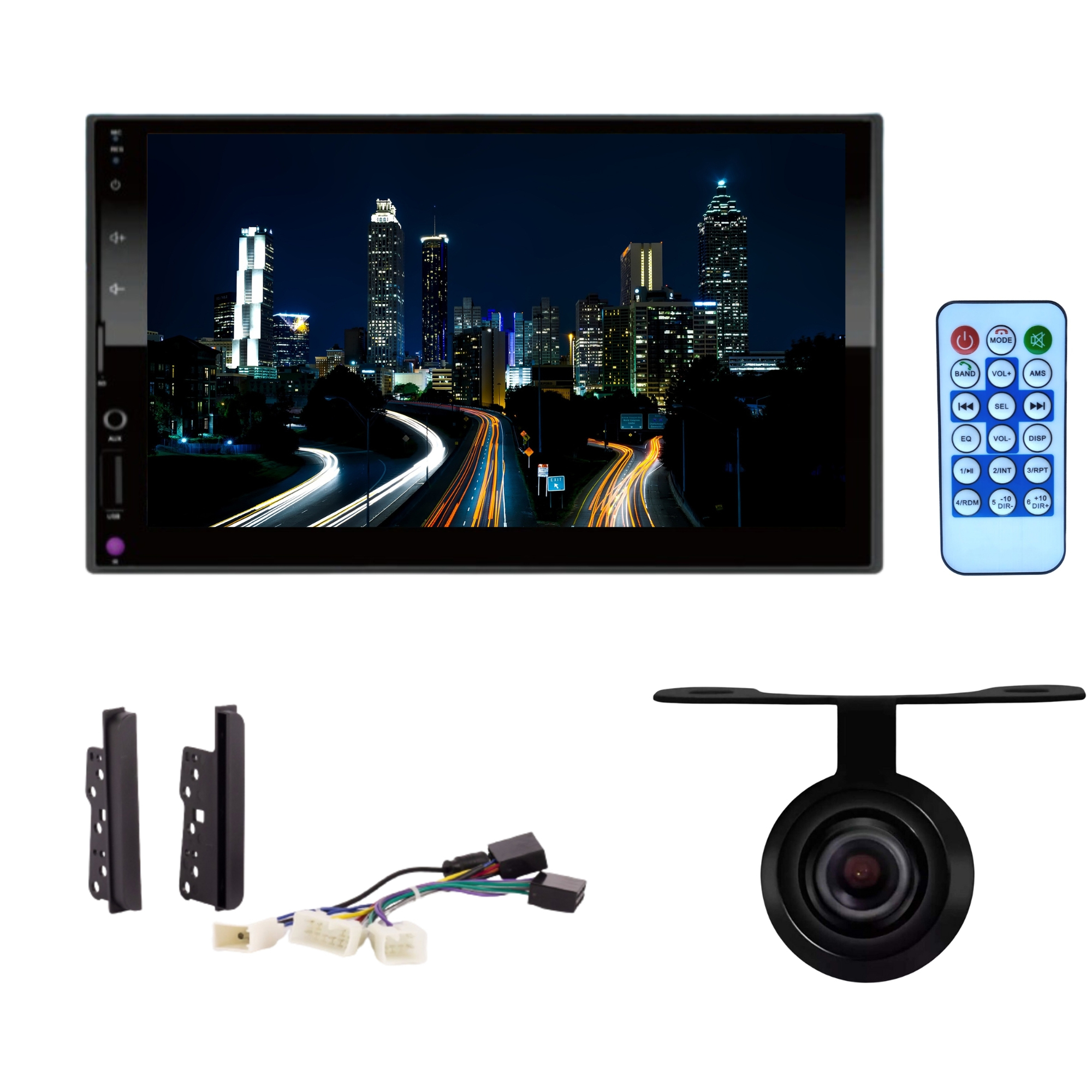 COMP Central Multimídia Mp5 2 Din 7 Espelhamento Corolla Etios Hilux SW4 Preto com câmera de ré - HT 3000