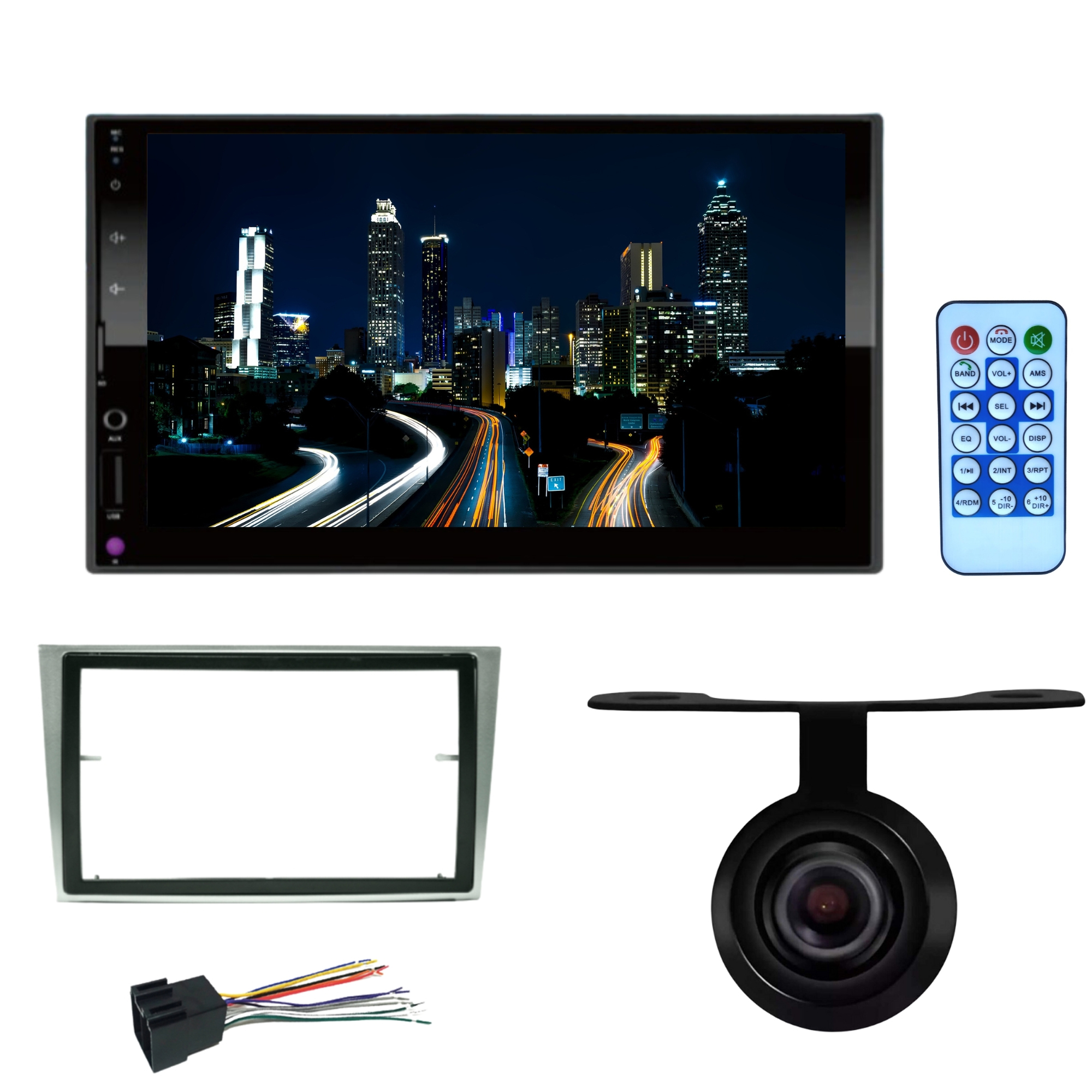 COMP Central Multimídia Mp5 2 Din 7 Espelhamento Corsa Montana Meriva Vectra Cinza com câmera de ré - HT 3000