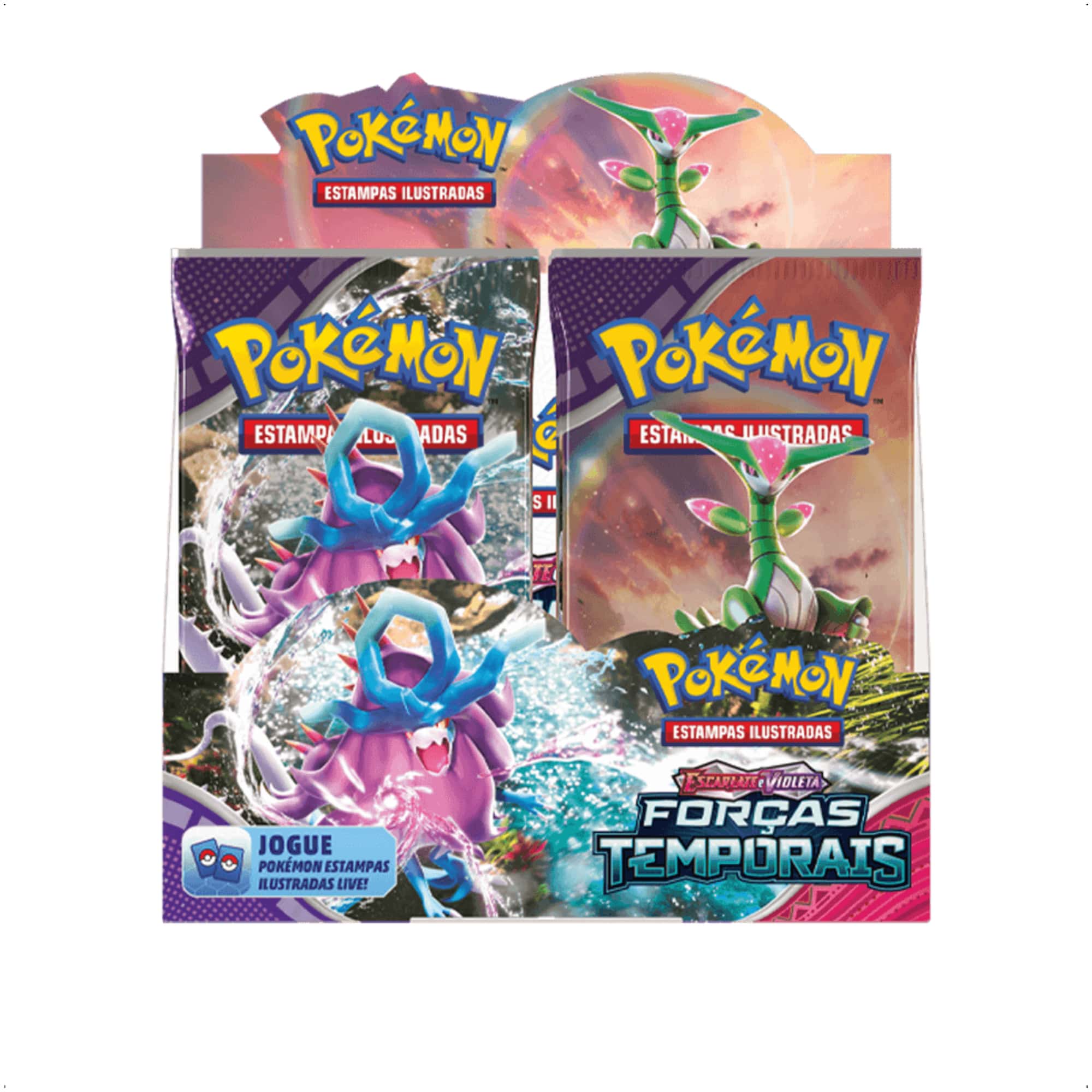 COMP Kit Pokemon Booster Box (Caixa c/ 36 pacotes) EV5 Forças Temporais Copag 33968 + Jogo do Mico