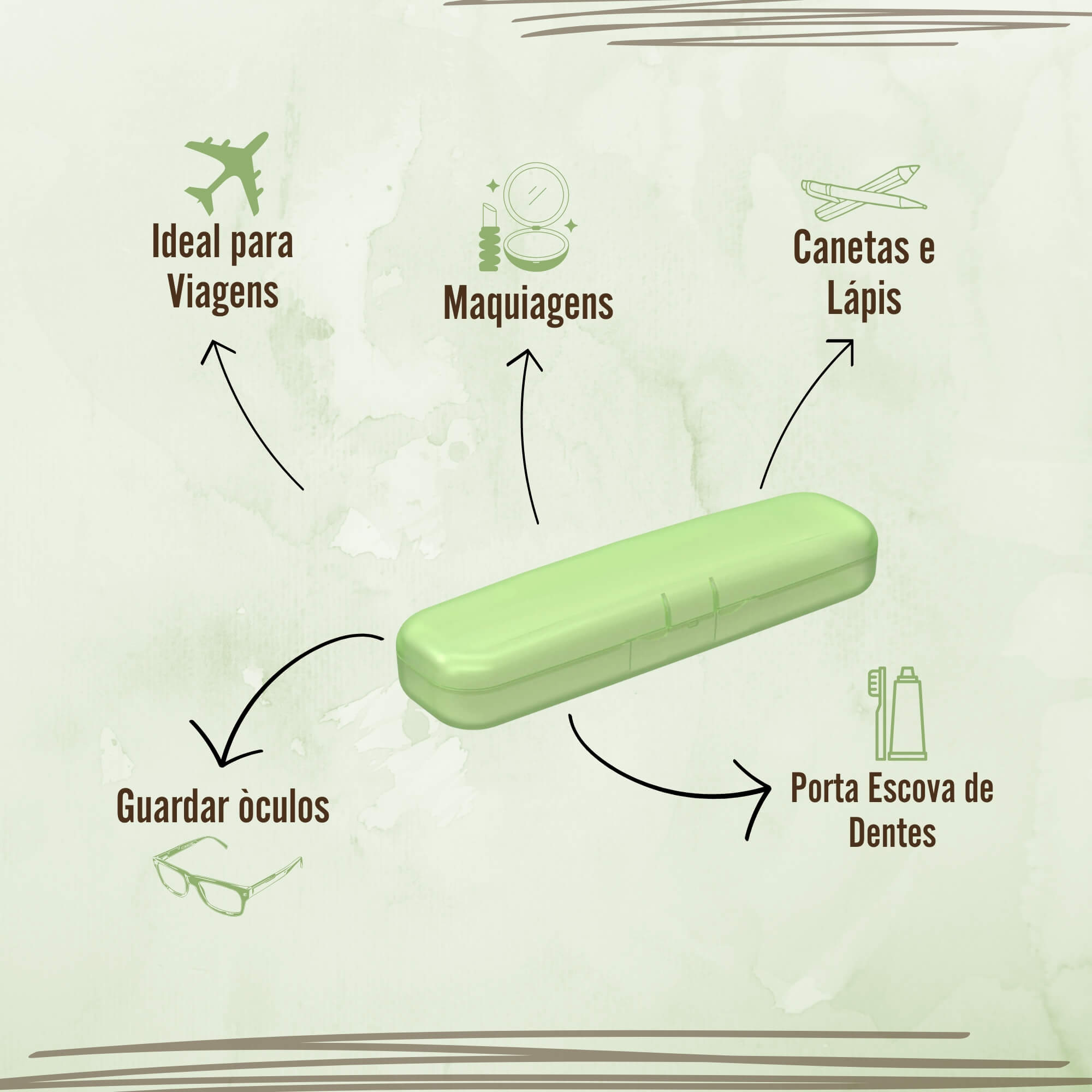 Estojo Necessária Coza Verde Matcha Brinox - 13059/0545