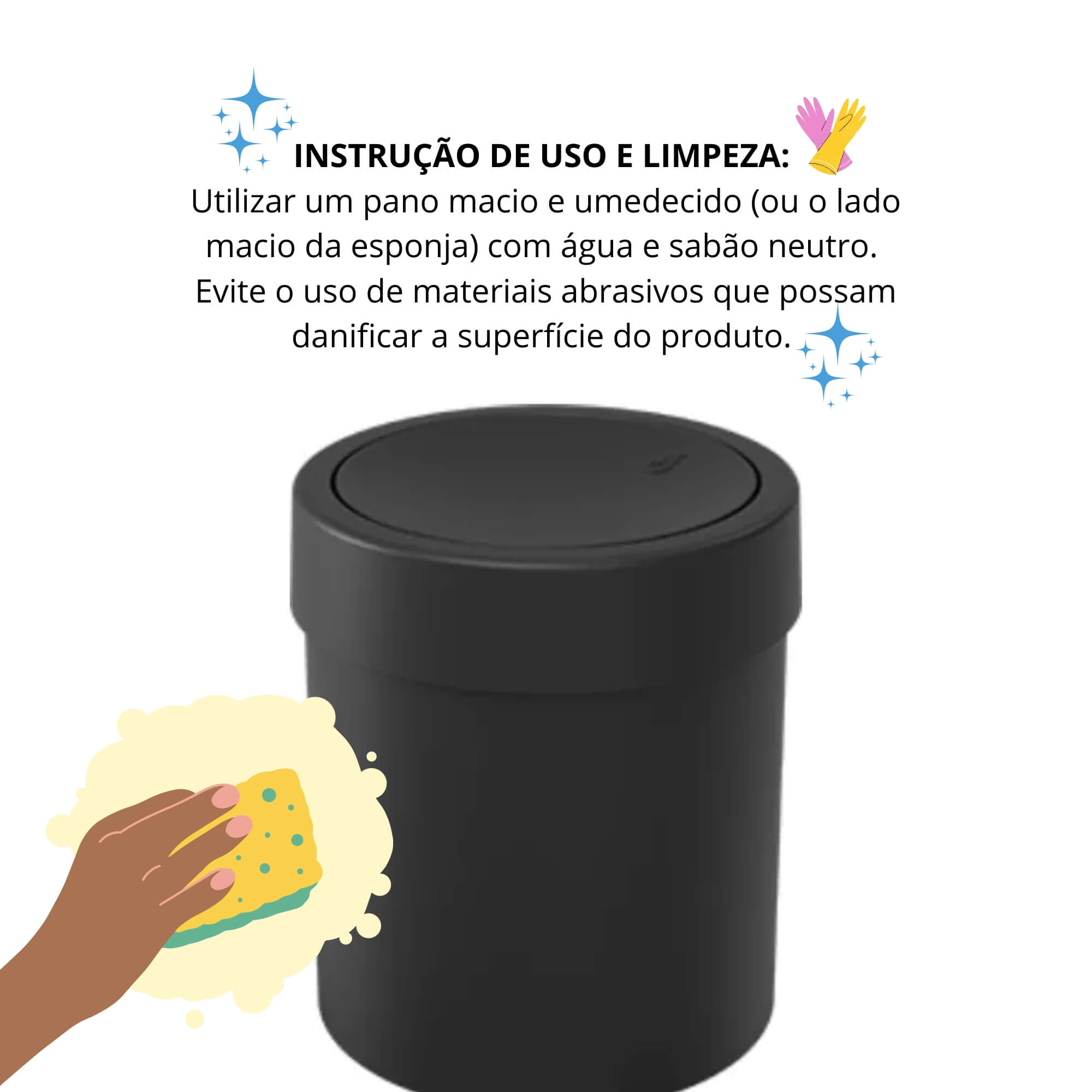 Lixeira com Tampa Basculante Coza 5,4 Litros Preto Brinox - 10945/0008