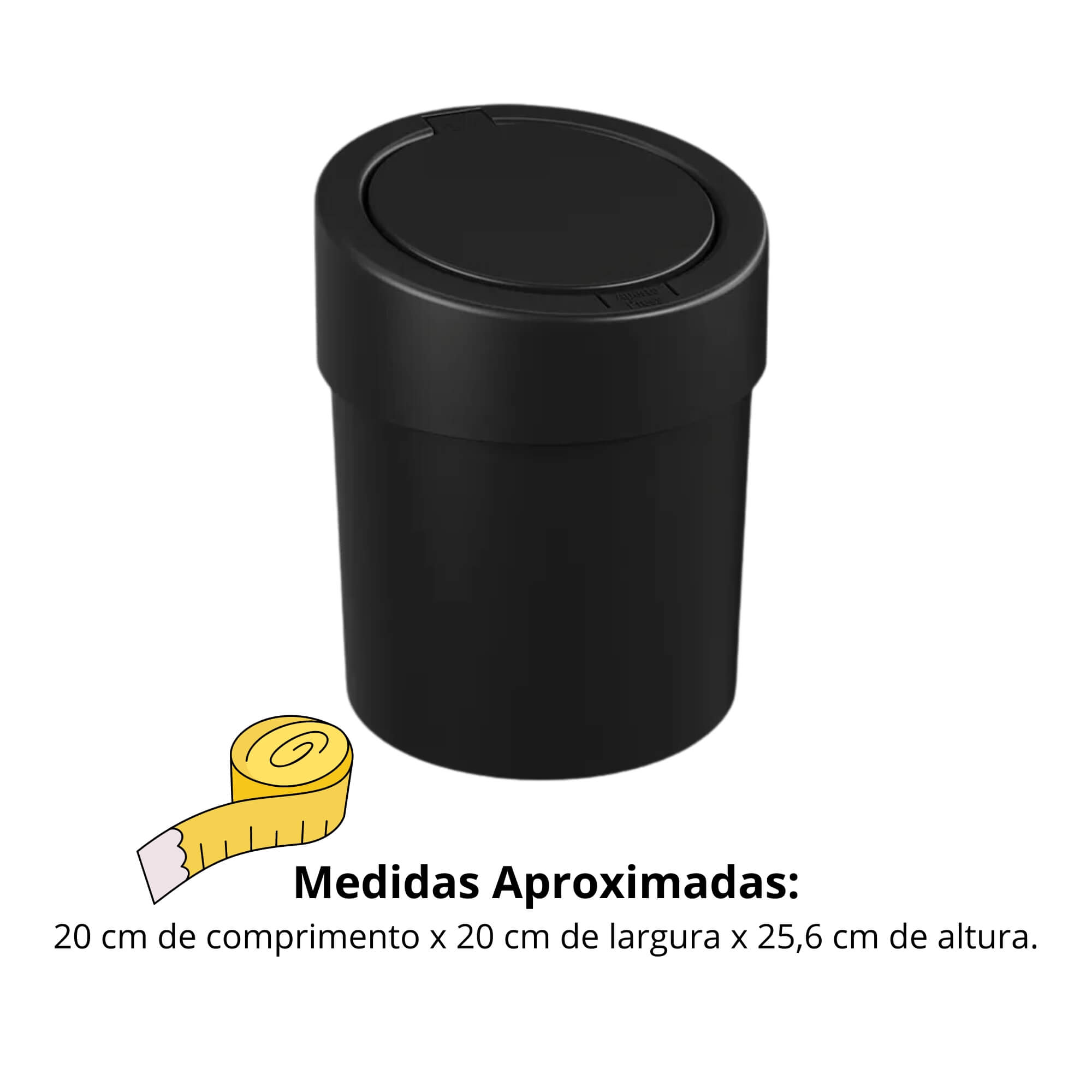 Lixeira com Tampa Press Coza 5 Litros Preto Brinox - 10908/0008