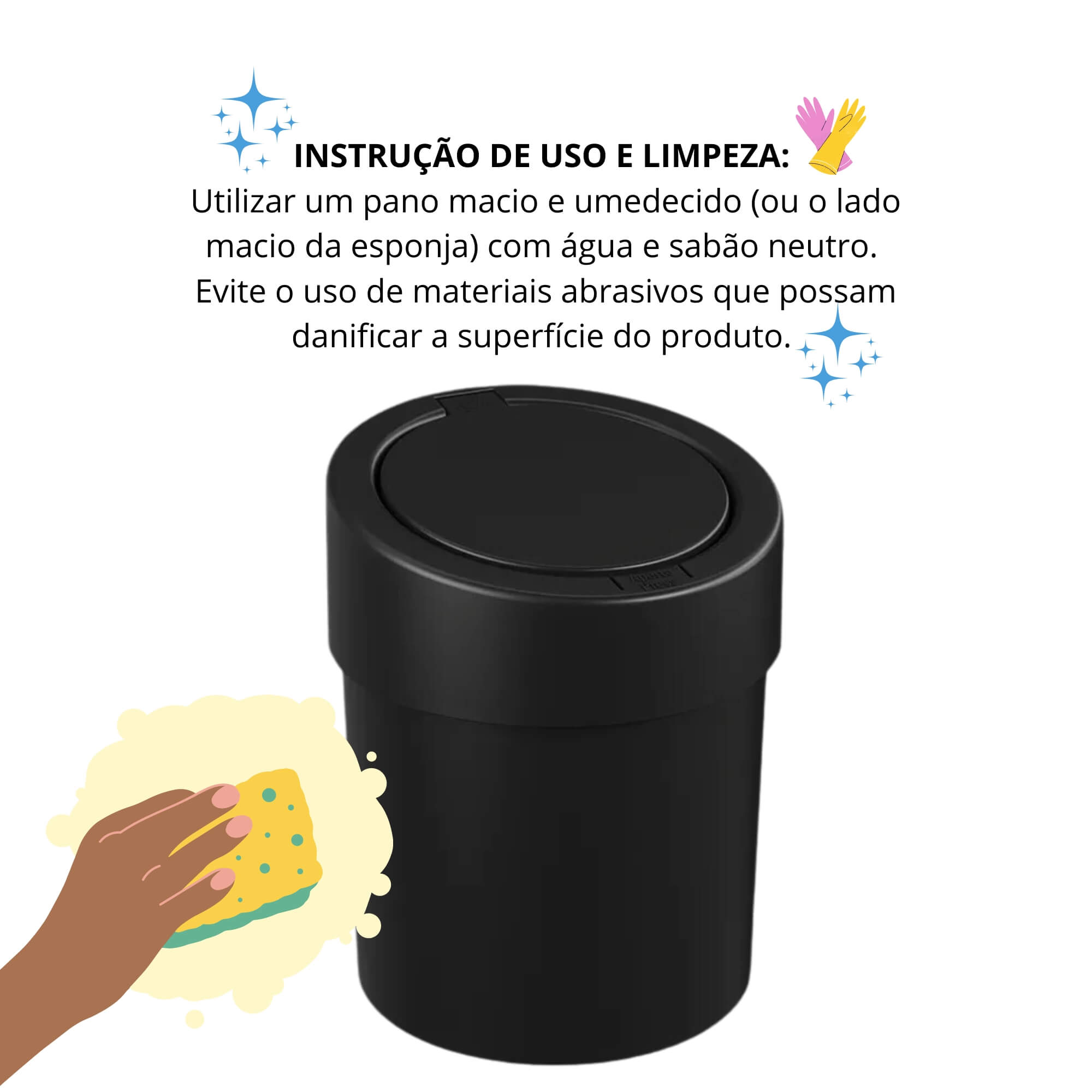 Lixeira com Tampa Press Coza 5 Litros Preto Brinox - 10908/0008