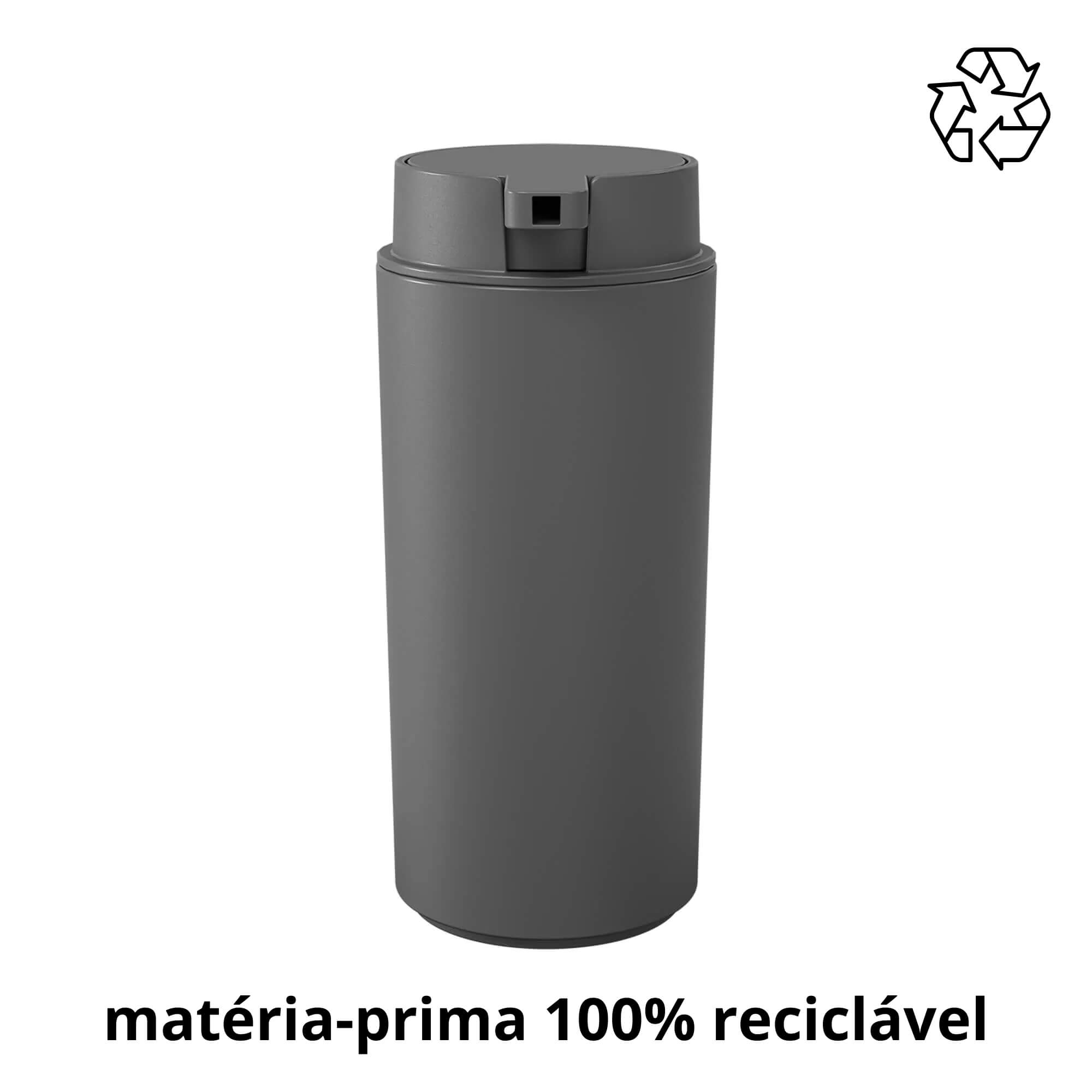 Porta Sabonete Líquido 290ml Coza Serene Cinza Chumbo Brinox - 13101/3536