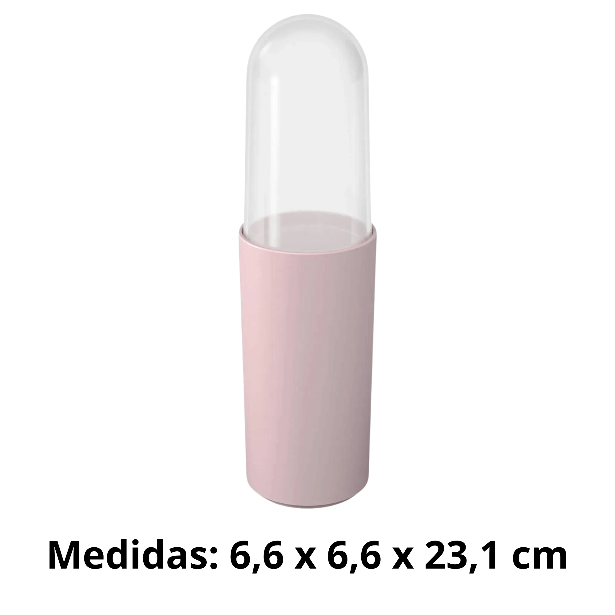 Porta Escova de Dentes Coza Com Tampa Serene Rosa Brinox - 13100/3537
