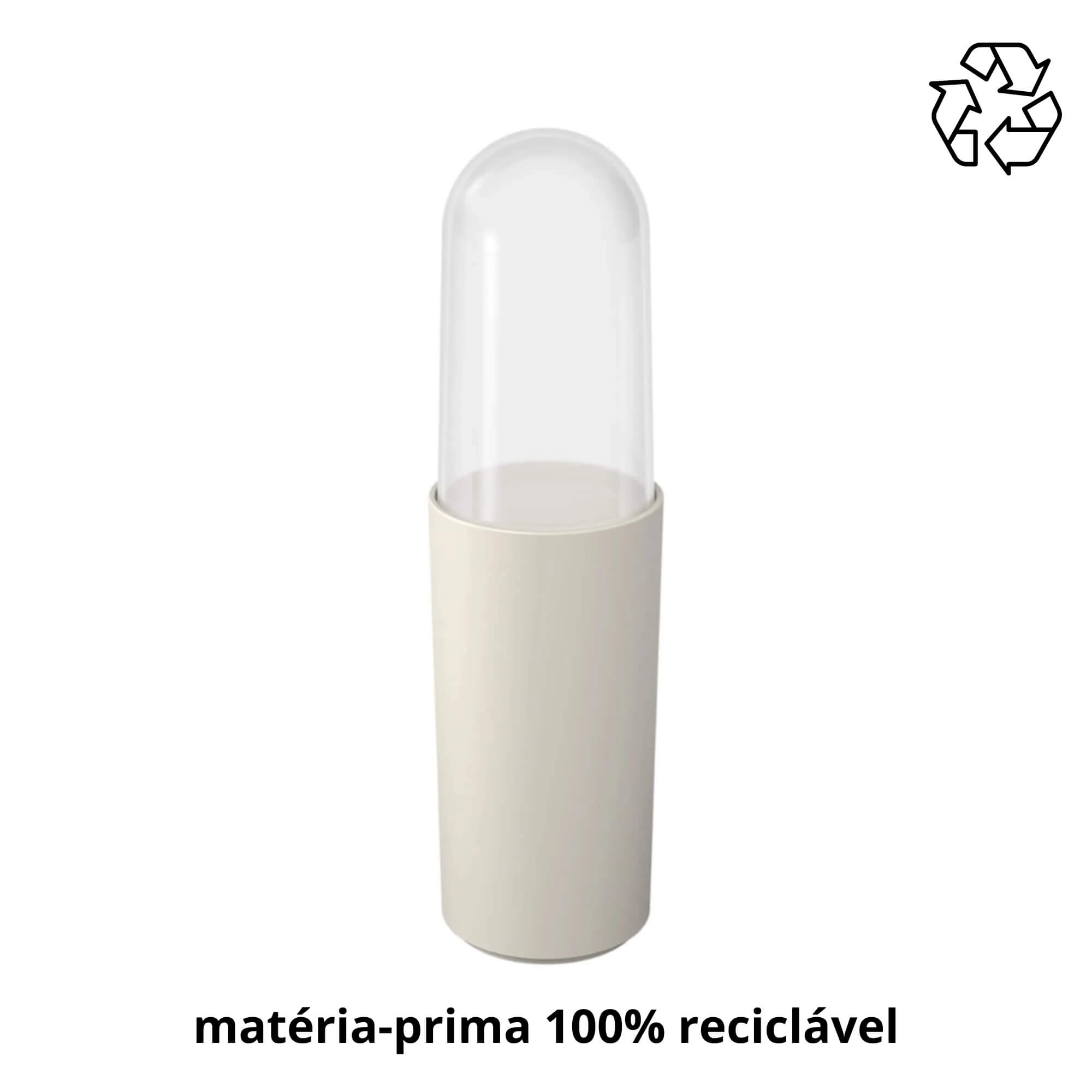 Porta Escova de Dente com Tampa Light Gray Cinza Claro Brinox - 13100/3468