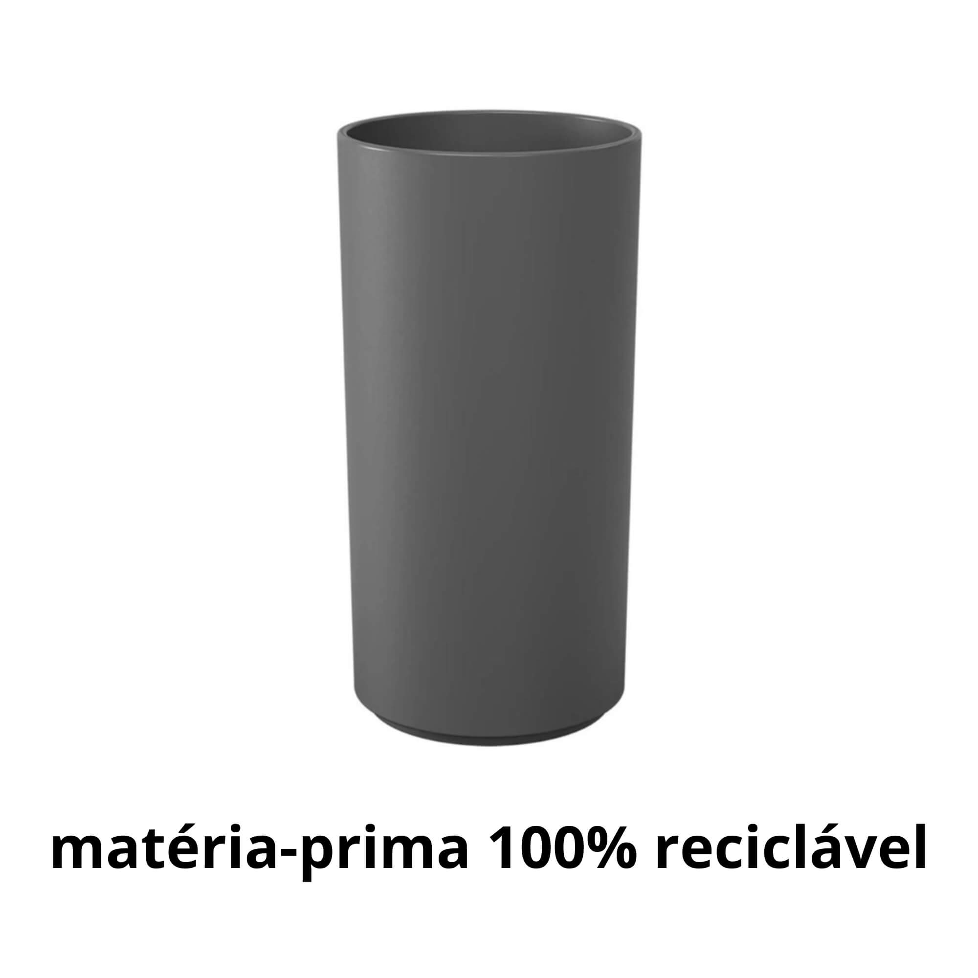 Porta Escova Serene Cinza Chumbo Brinox - 13102/3536