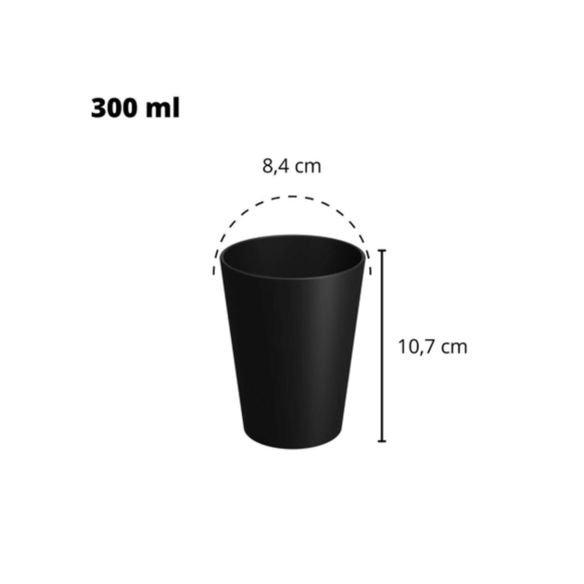 Copo Cônico 300 Ml Casual Coza Preto Brinox - 10201/0008
