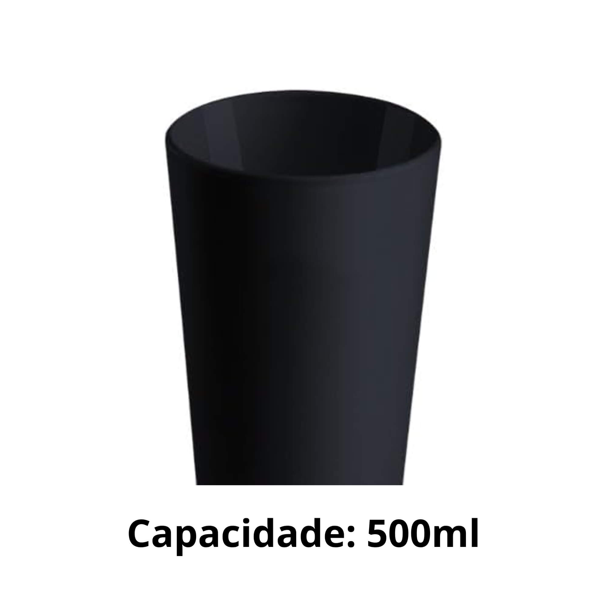 Copo Cônico 500ml Casual Coza Preto Brinox - 10209/00080