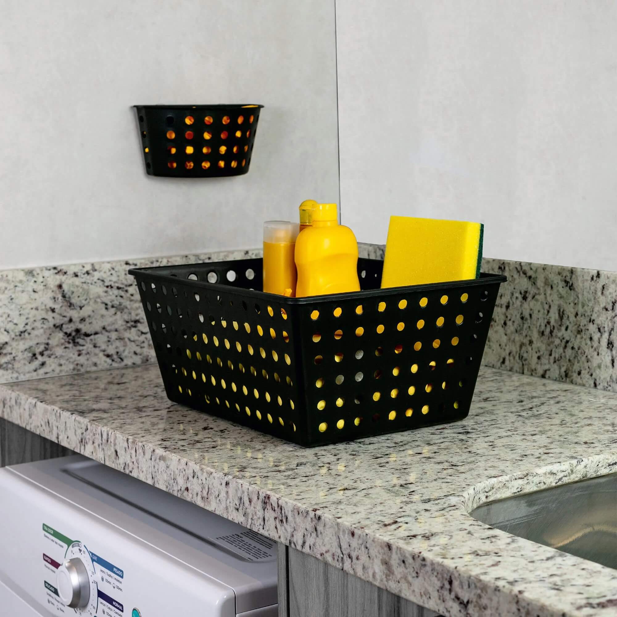 Cesta One Grande 28,8 x 19,1 x 12,3 cm Preto Coza Brinox - 10806/0008