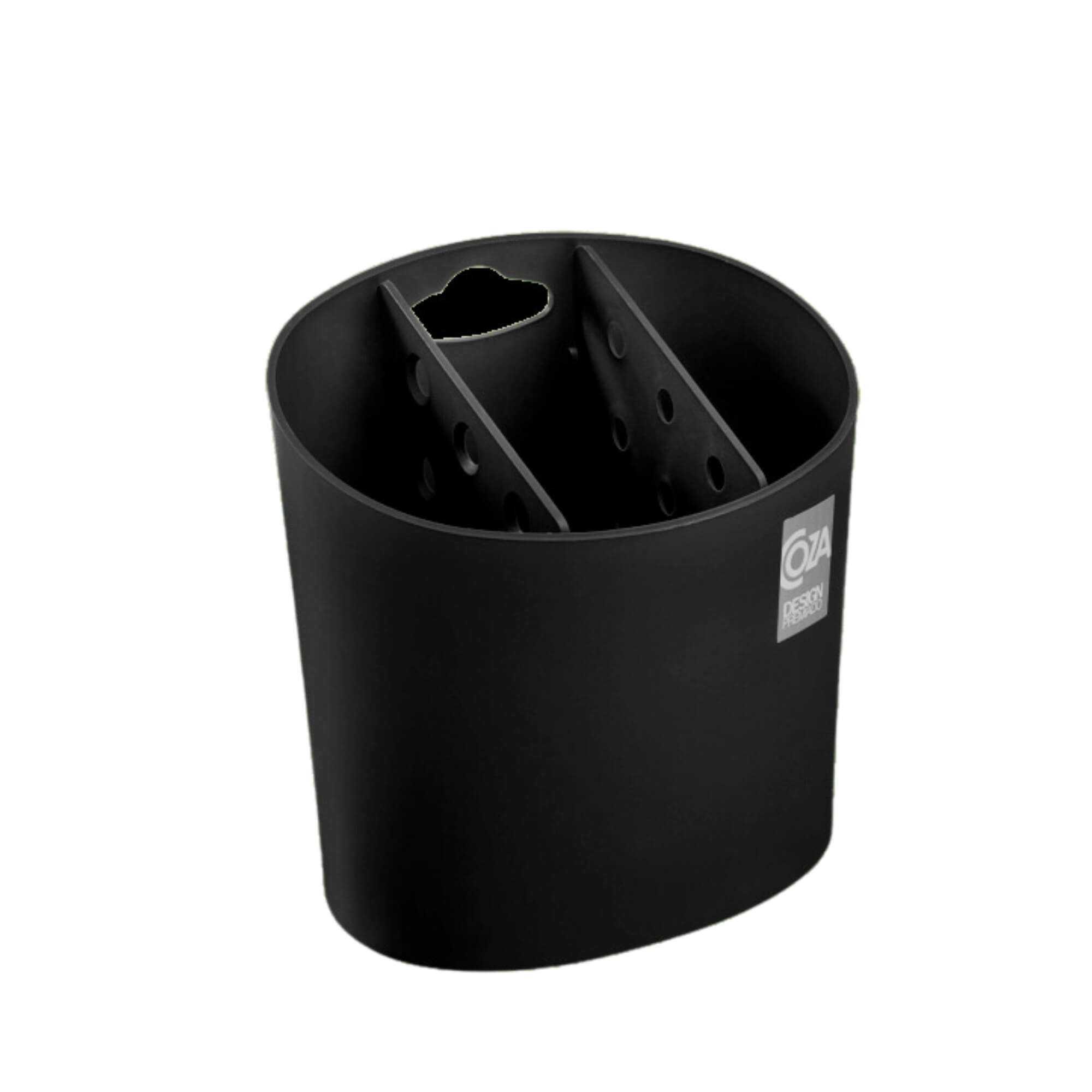 Escorredor de Talheres Oval Basic 13,8 x 10,5 x 14,4 cm Preto Coza Brinox -10840/0008