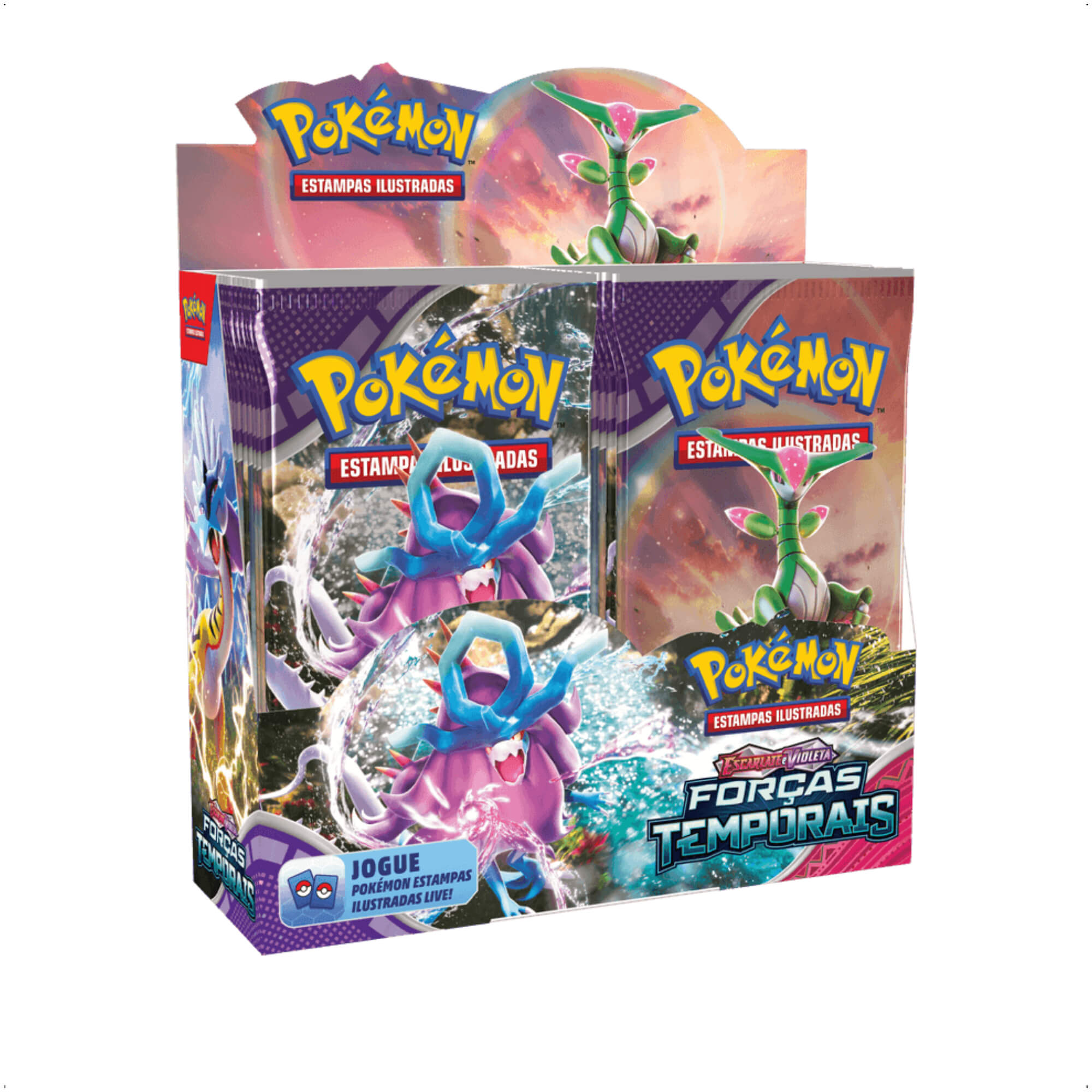 COMP Kit Pokemon Booster Box (Caixa c/ 36 pacotes) EV5 Forças Temporais Copag 33968 +Baralho 1001