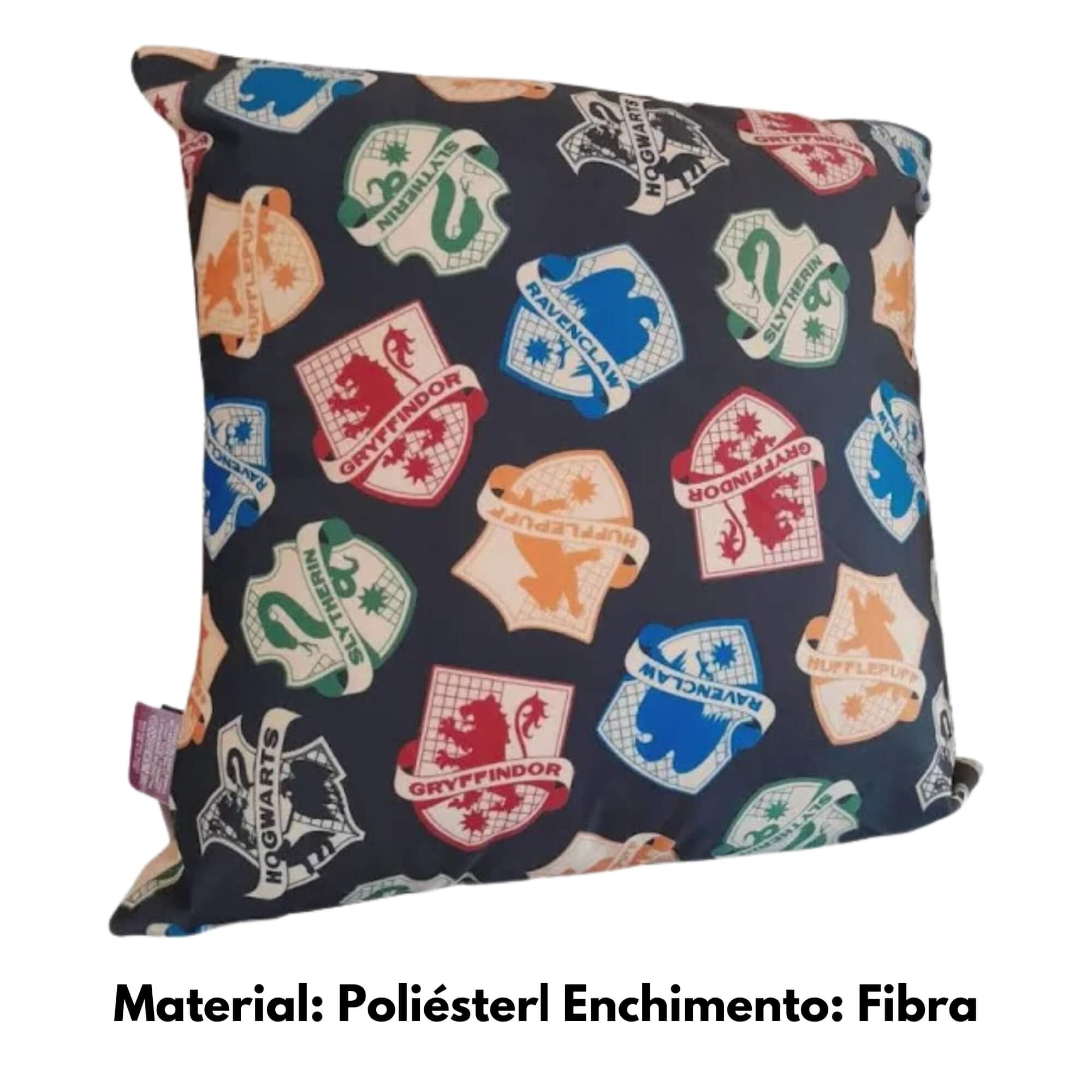 Almofada 40x40 cm Fibra Veludo Hogwarts Harry Potter Xadrez Zona Criativa - 10065069