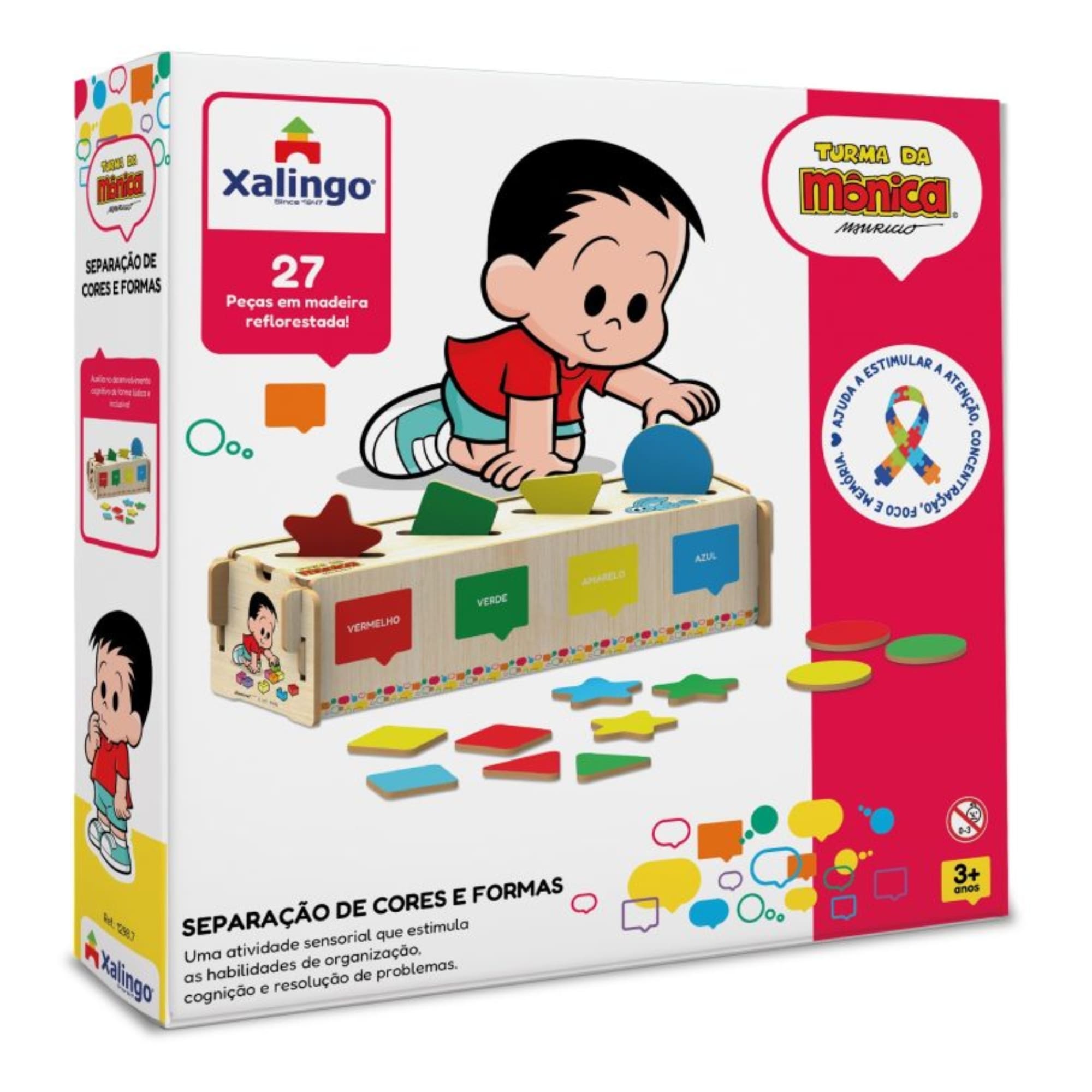 Brinquedo Jogo Separação de Cores e Formas da Turma da Mônica - Xalingo 12987