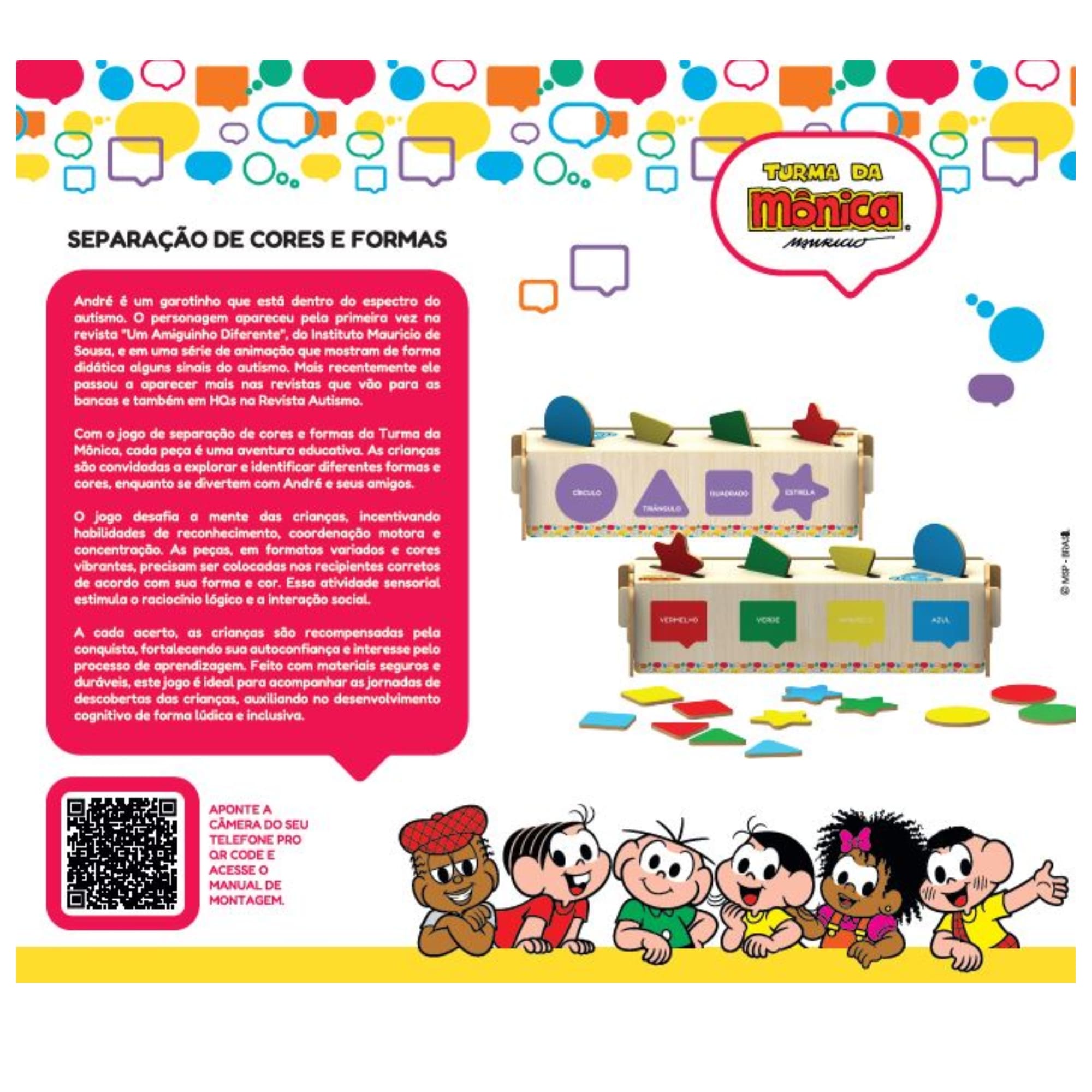 Brinquedo Jogo Separação de Cores e Formas da Turma da Mônica - Xalingo 12987