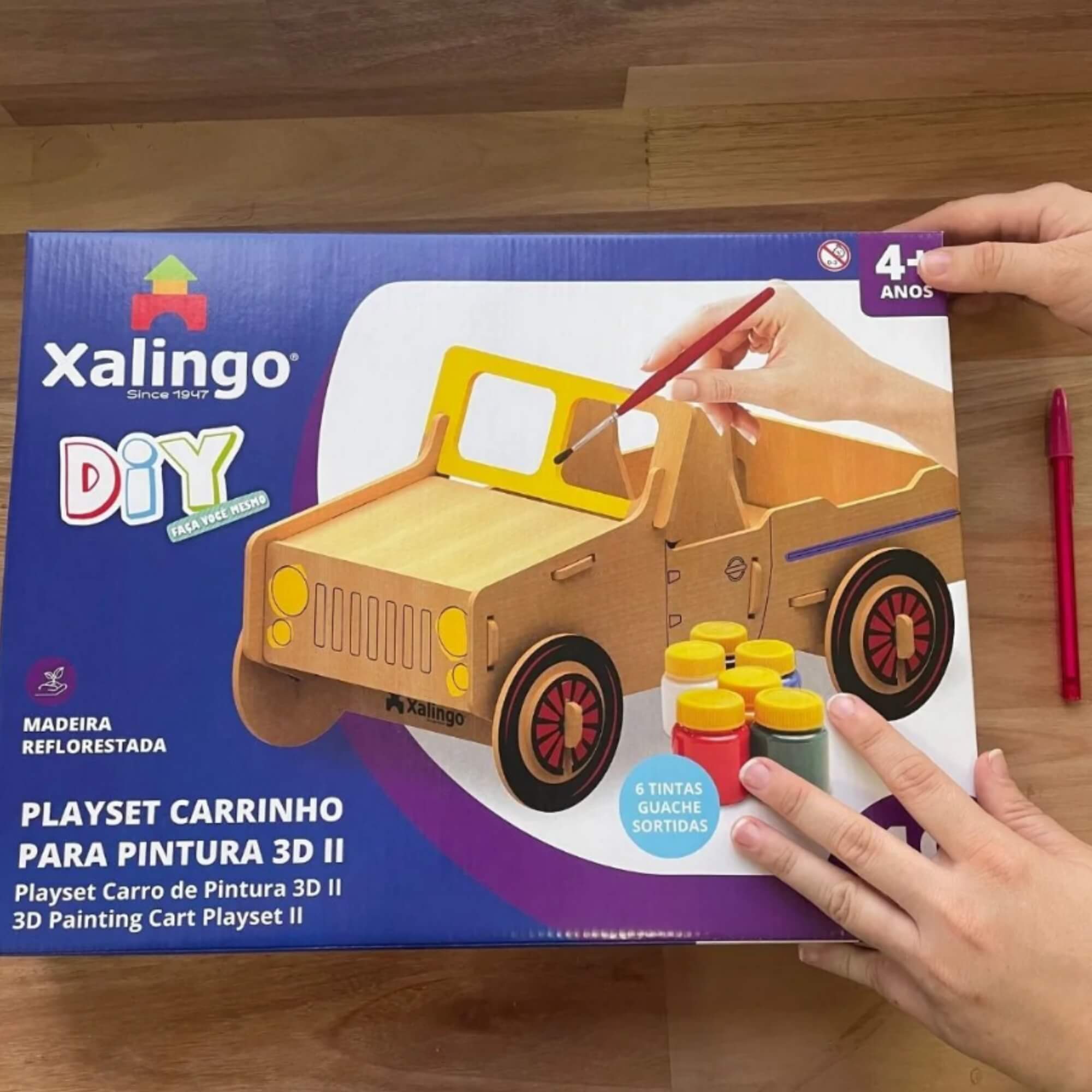 Brinquedo Infantil Playset Carrinho 3D para Pintura 19 Peças Xalingo -  67843