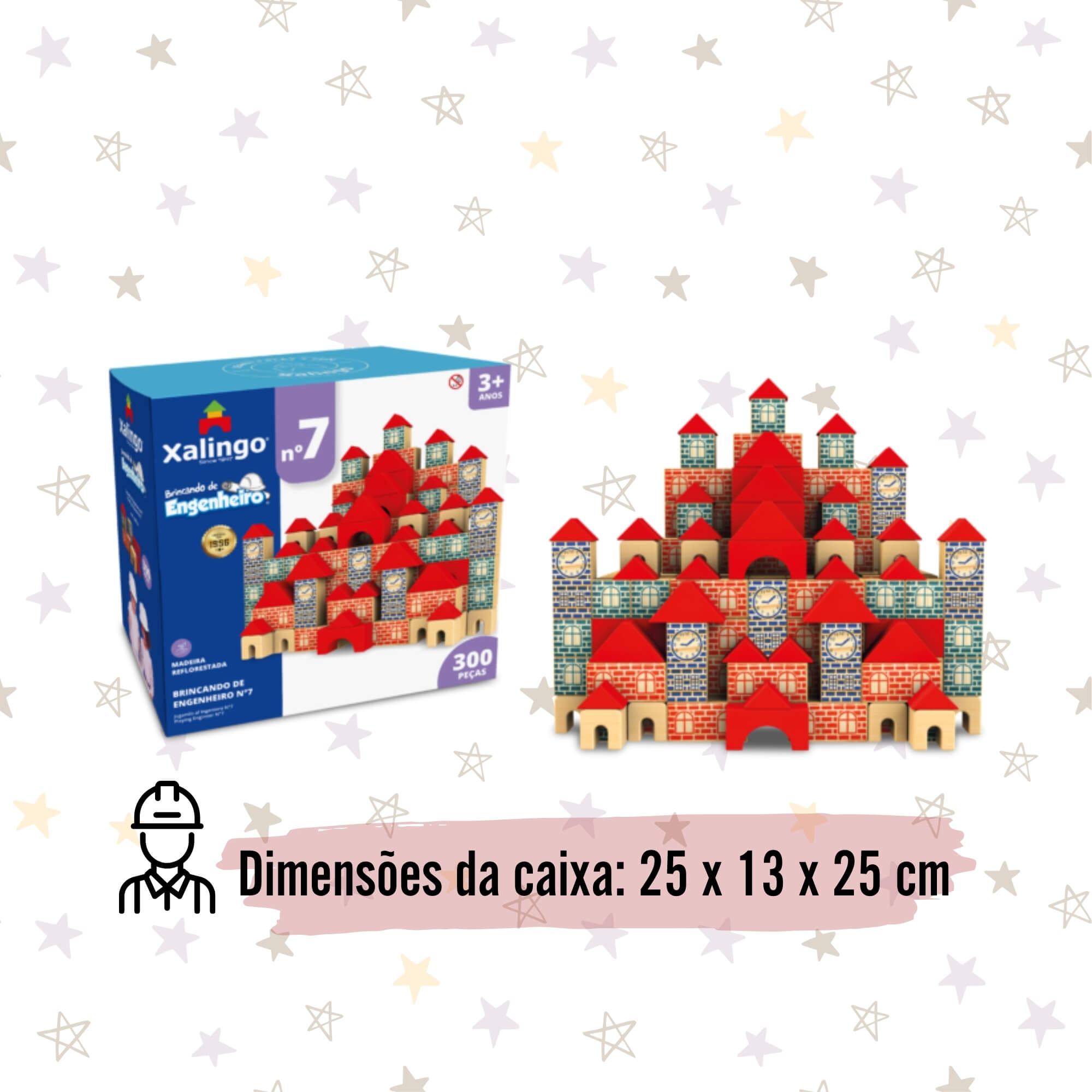 Brincando de Engenheiro N° 7 Blocos de Montar 300 peças Xalingo - 67854