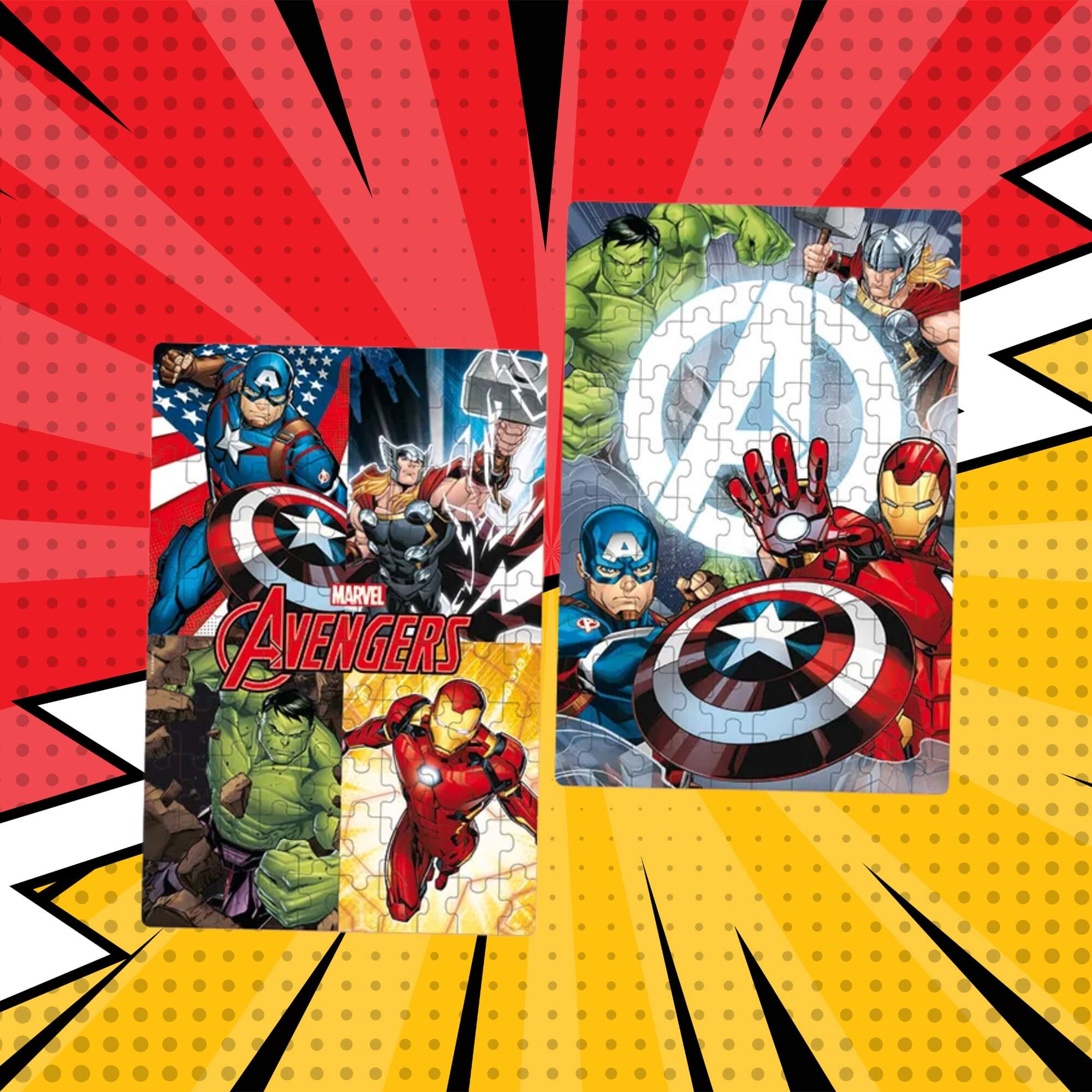 Brinquedo Infantil Quebra Cabeça 2 Cenas Avengers Vingadores 200 peças Xalingo - 68054