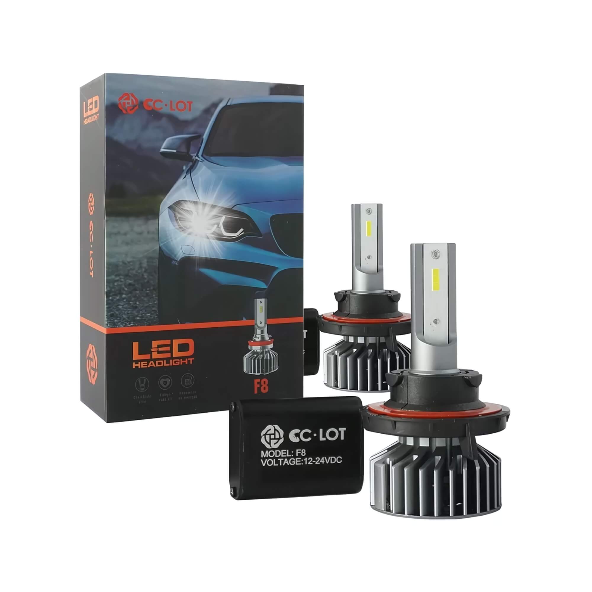 Kit Lâmpada LED H16 5000Lm 6000K com Canceller CC-LOT JR8 - JH0CCLOTH16