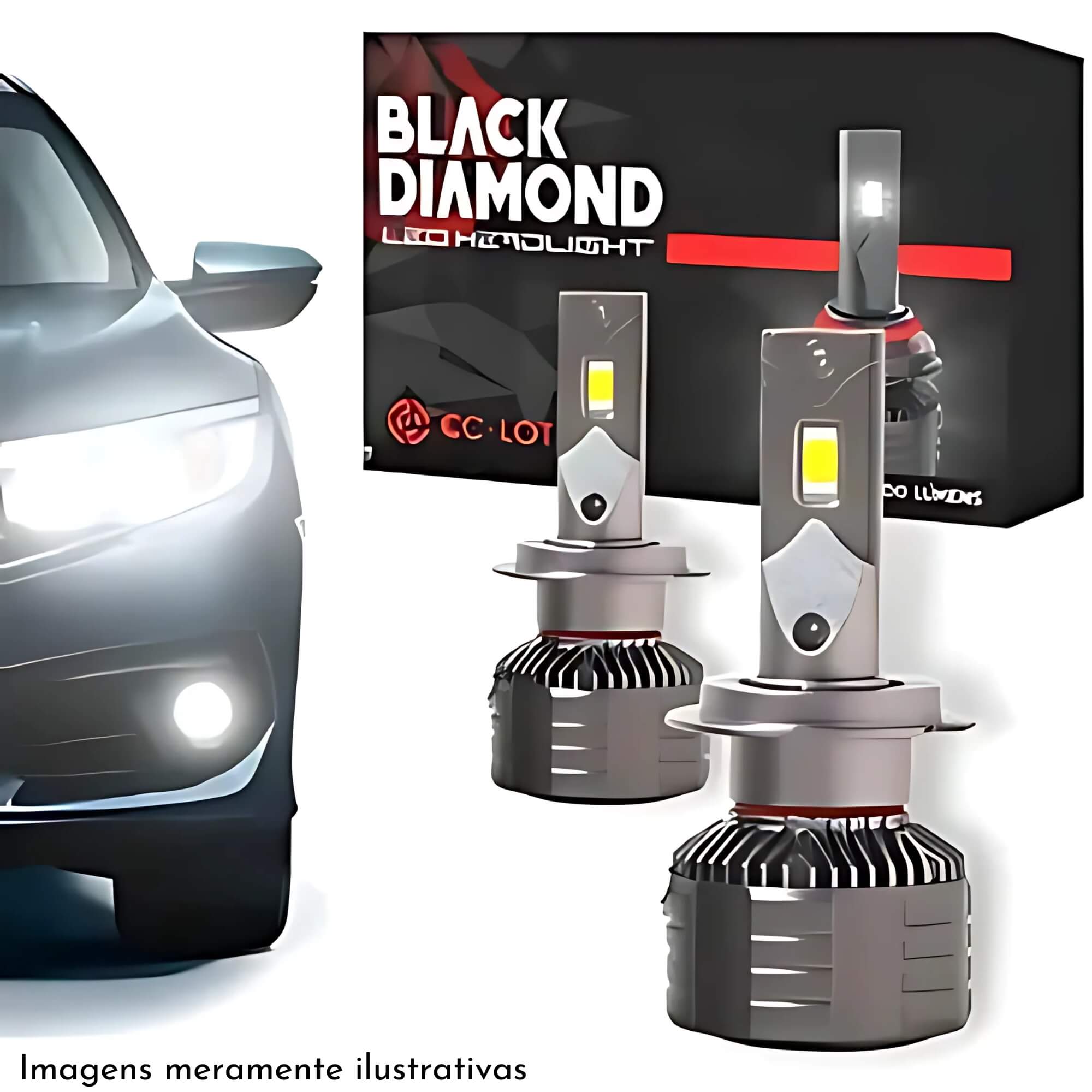 Kit Lâmpada Ultra LED Black Diamond F13-H1 Cc-lot 6000K 9000Lm JR8 - JH0CCLOTBDH1