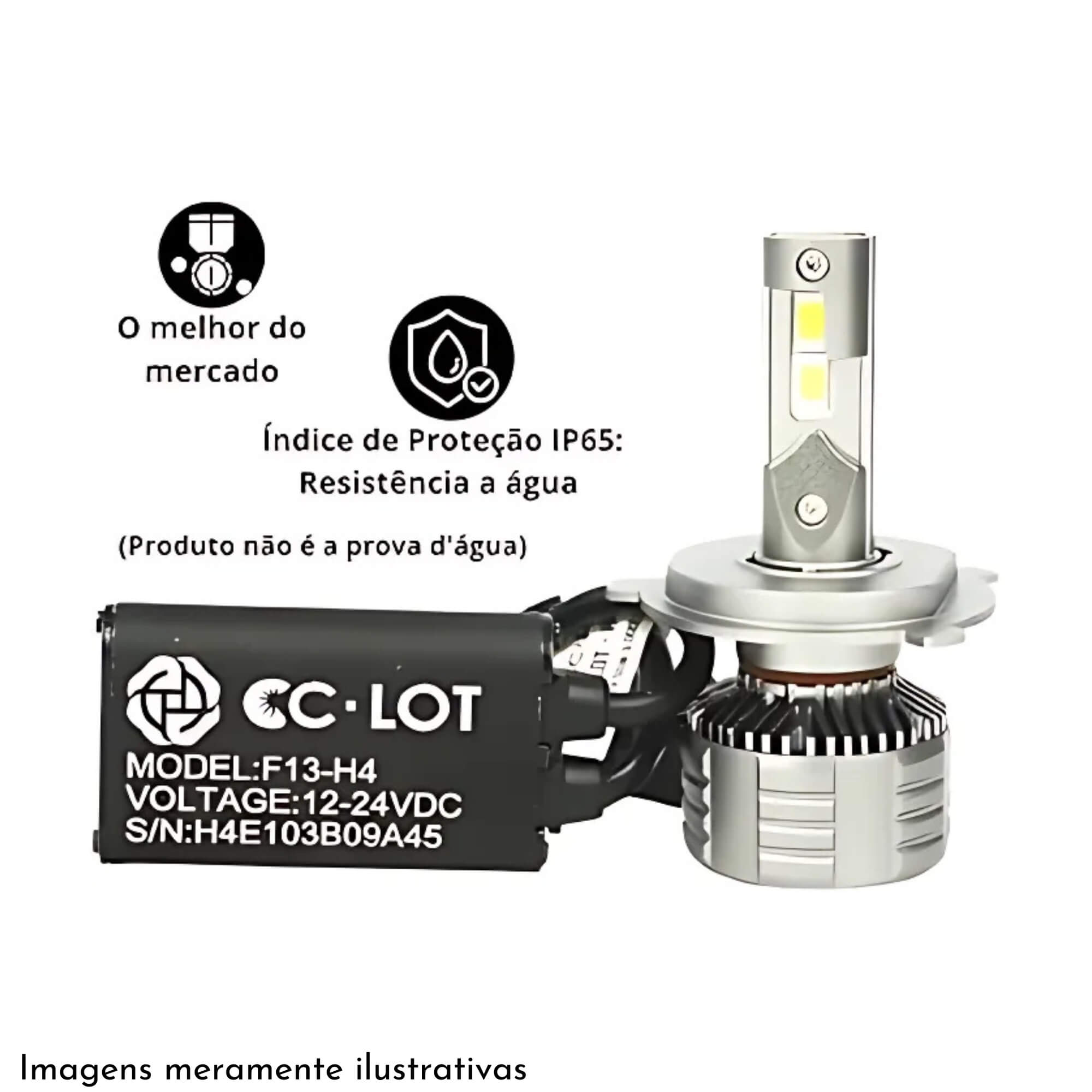 Kit Lâmpada Ultra LED Black Diamond F13-H1 Cc-lot 6000K 9000Lm JR8 - JH0CCLOTBDH1