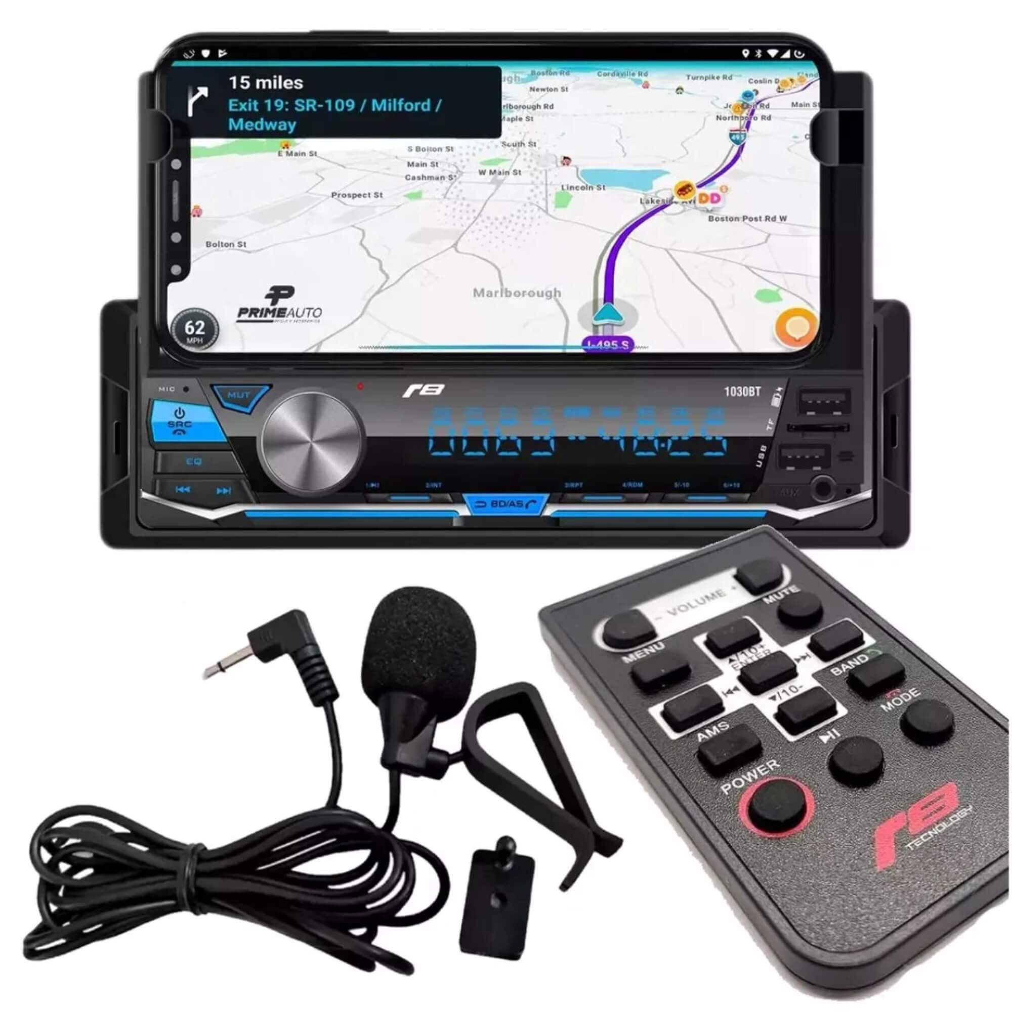 Rádio Automotivo Mp3 Player com Suporte e Carregador Indução Bluetooth USB JR8 - JT1030BT