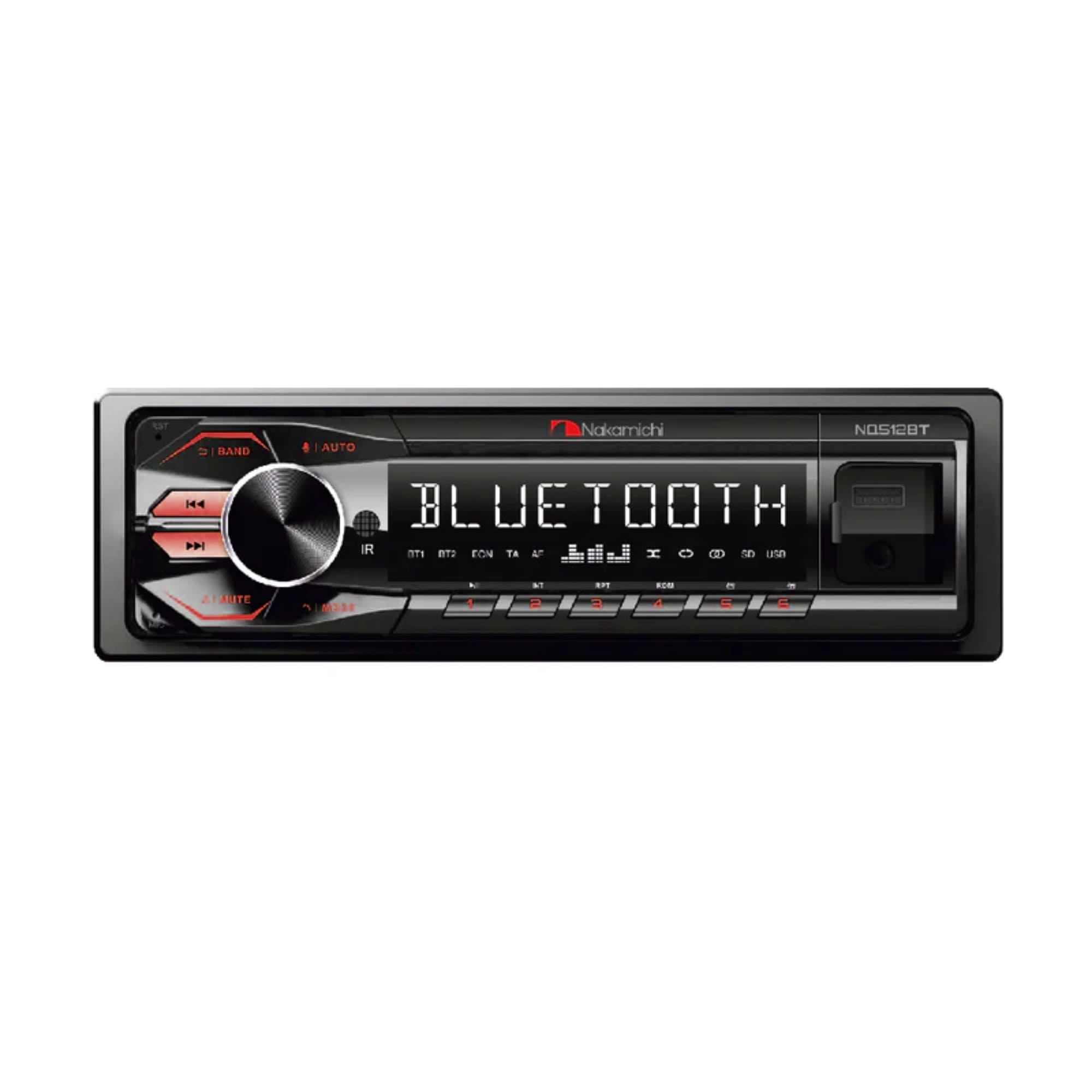 Auto Rádio MP3 4 Canais de 50 watts Display LCD Iluminação MultiColor NAKAMICHI JR8 - NQ512BT