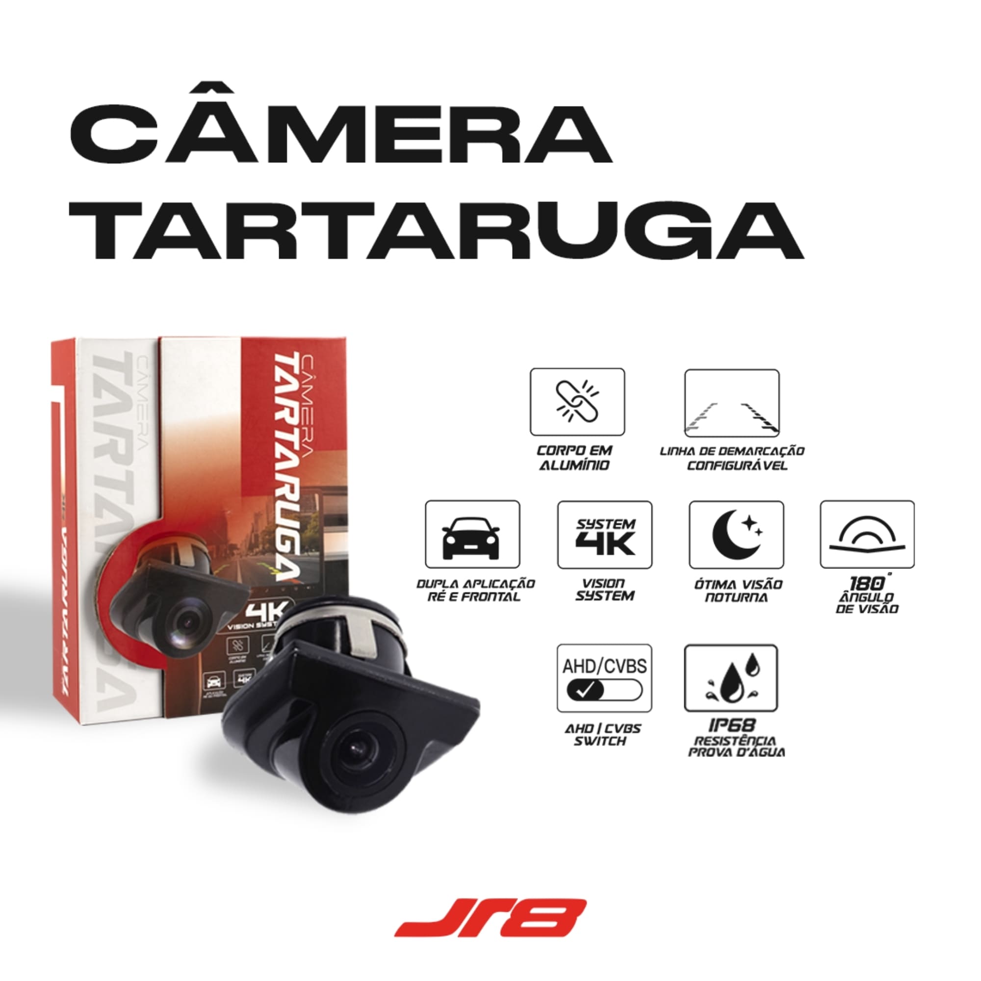 Câmera de Ré R8 Tartaruga Sensor CMOS A Prova D'Agua Linhas de Demarcação System JR8-JT304KTART