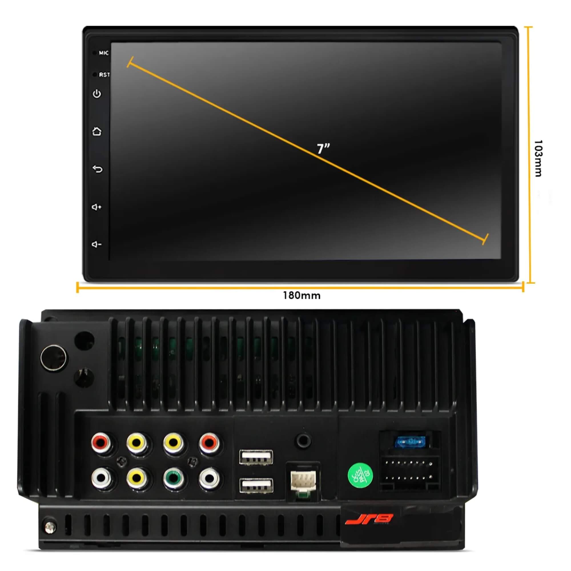 Central Multimídia MP5 Bluetooth 7" Pol com CarPlay e Android Auto 2Din JR8 - JT30MCAR7
