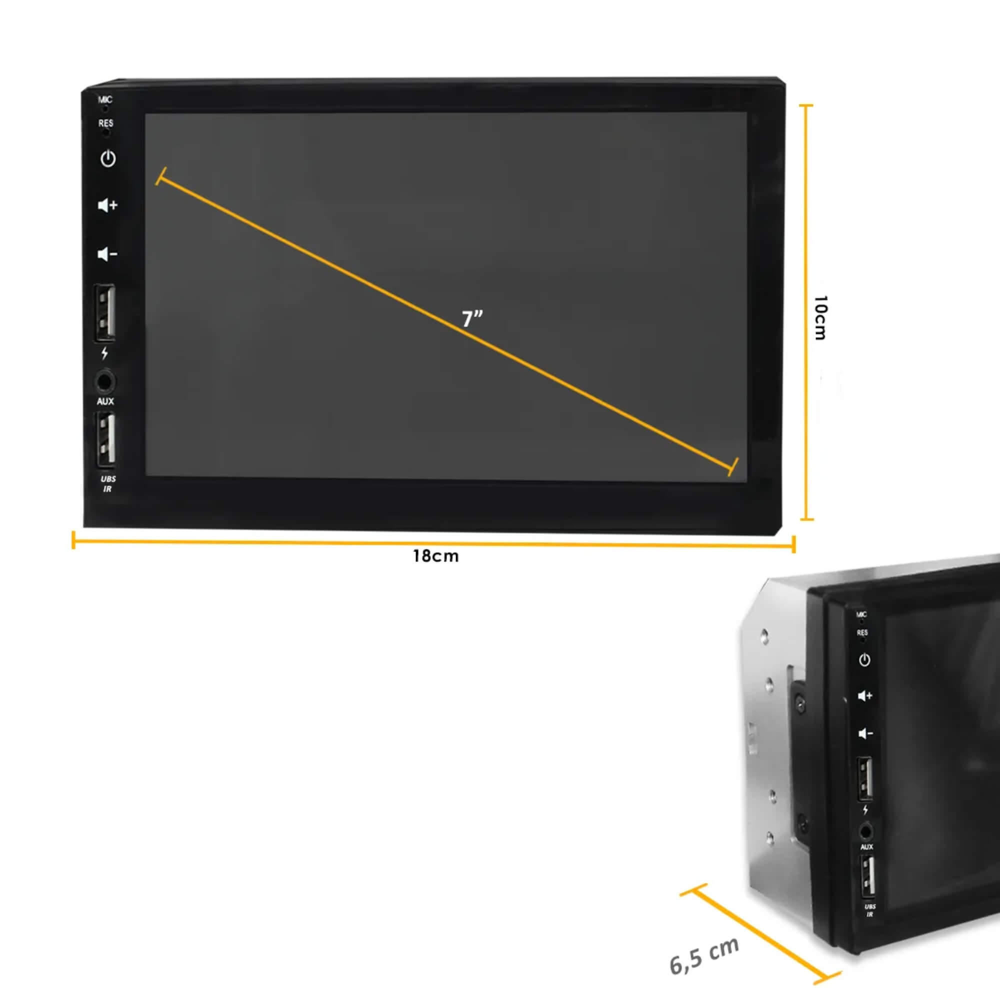 Central Multimídia MP5 M7 2Din Tela 7" Pol Espelhamento Bluetooth USB JR8 - JT30MP57520